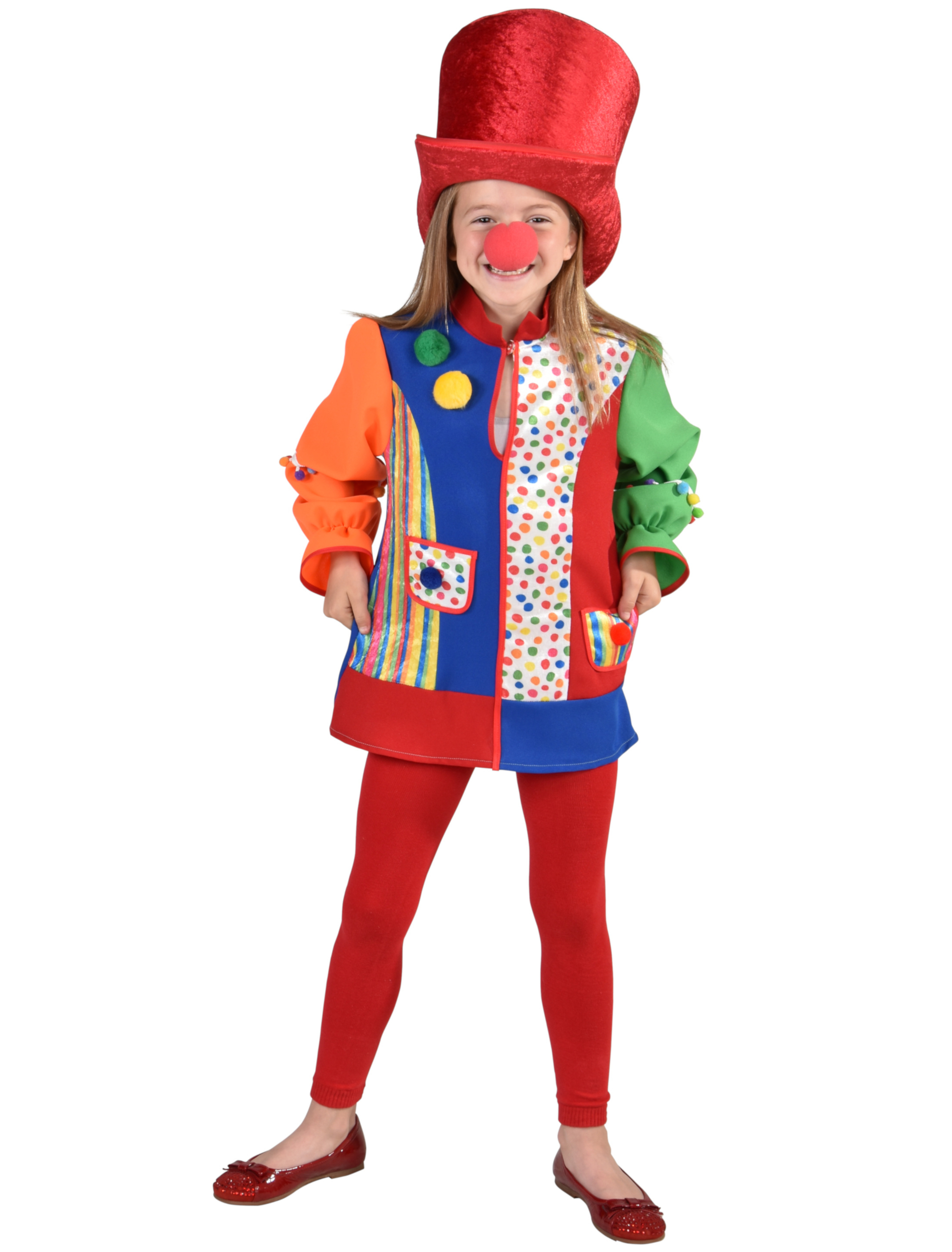 Kleid Bommel Kinder bunt 140