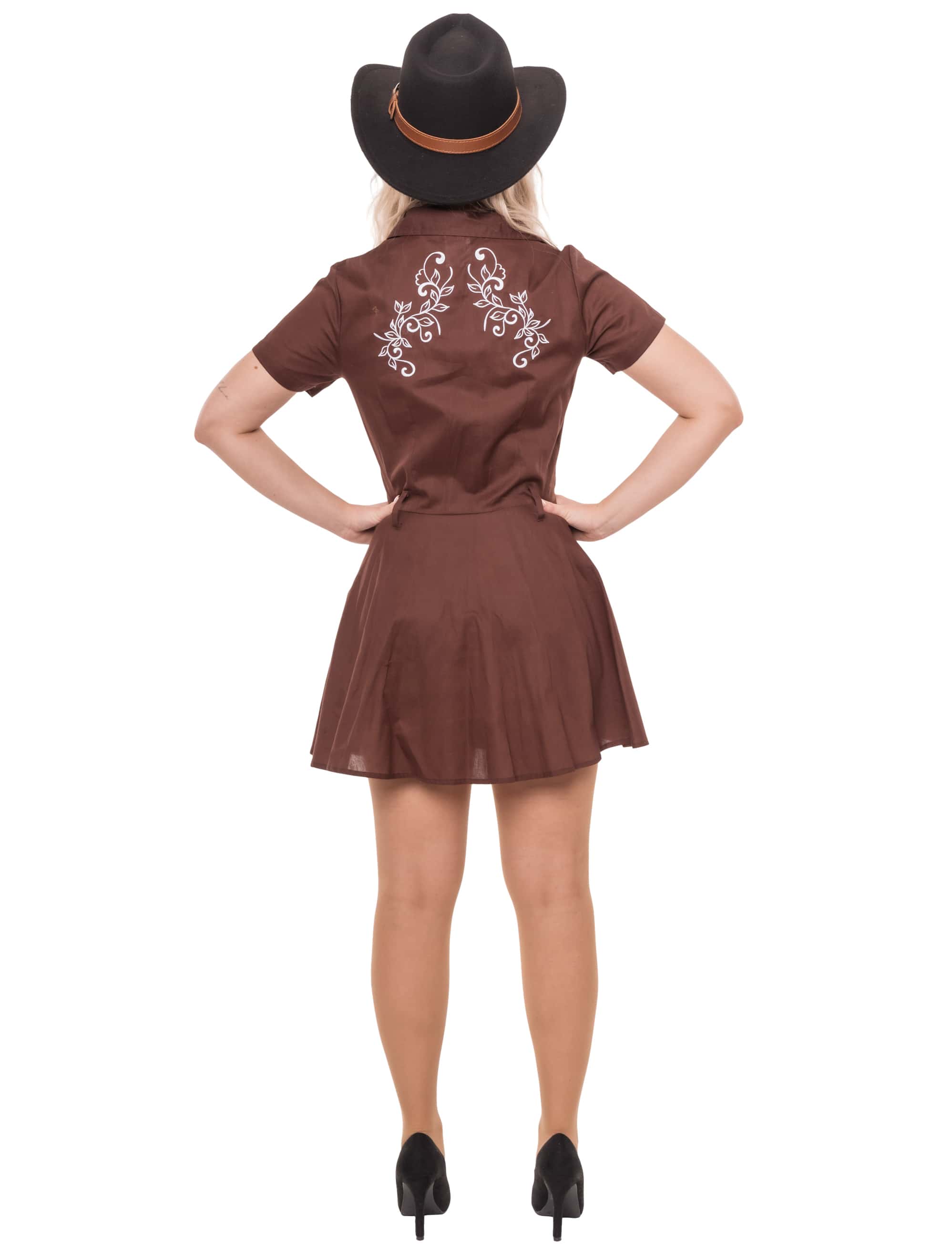 Kleid Cowgirl mit Bestickung Damen braun L/XL