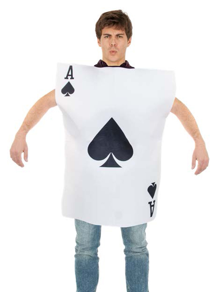Kostüm Spielkarte Pik-Ass schwarz/weiß/rot one size