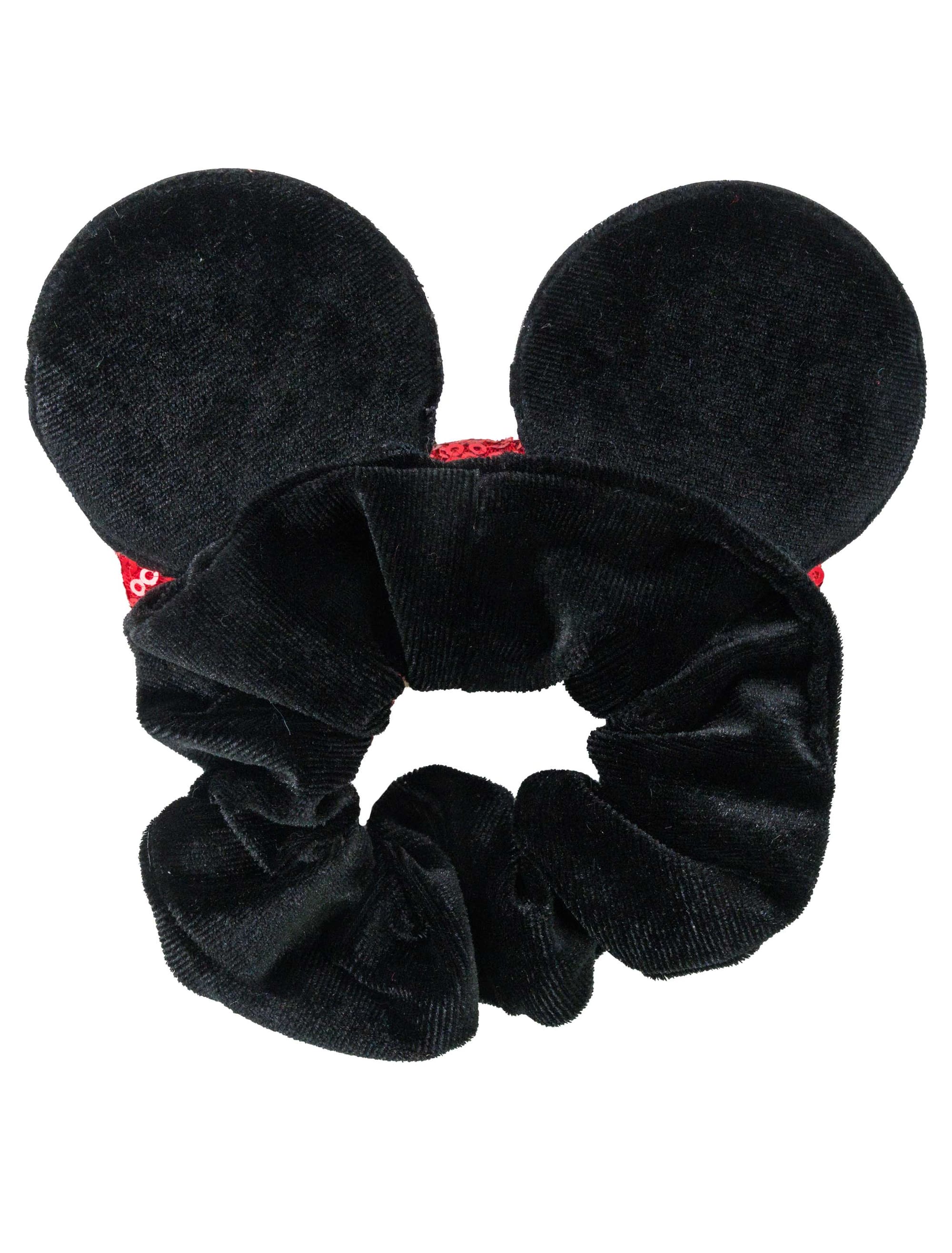 Haargummi Maus mit Schleife schwarz/rot