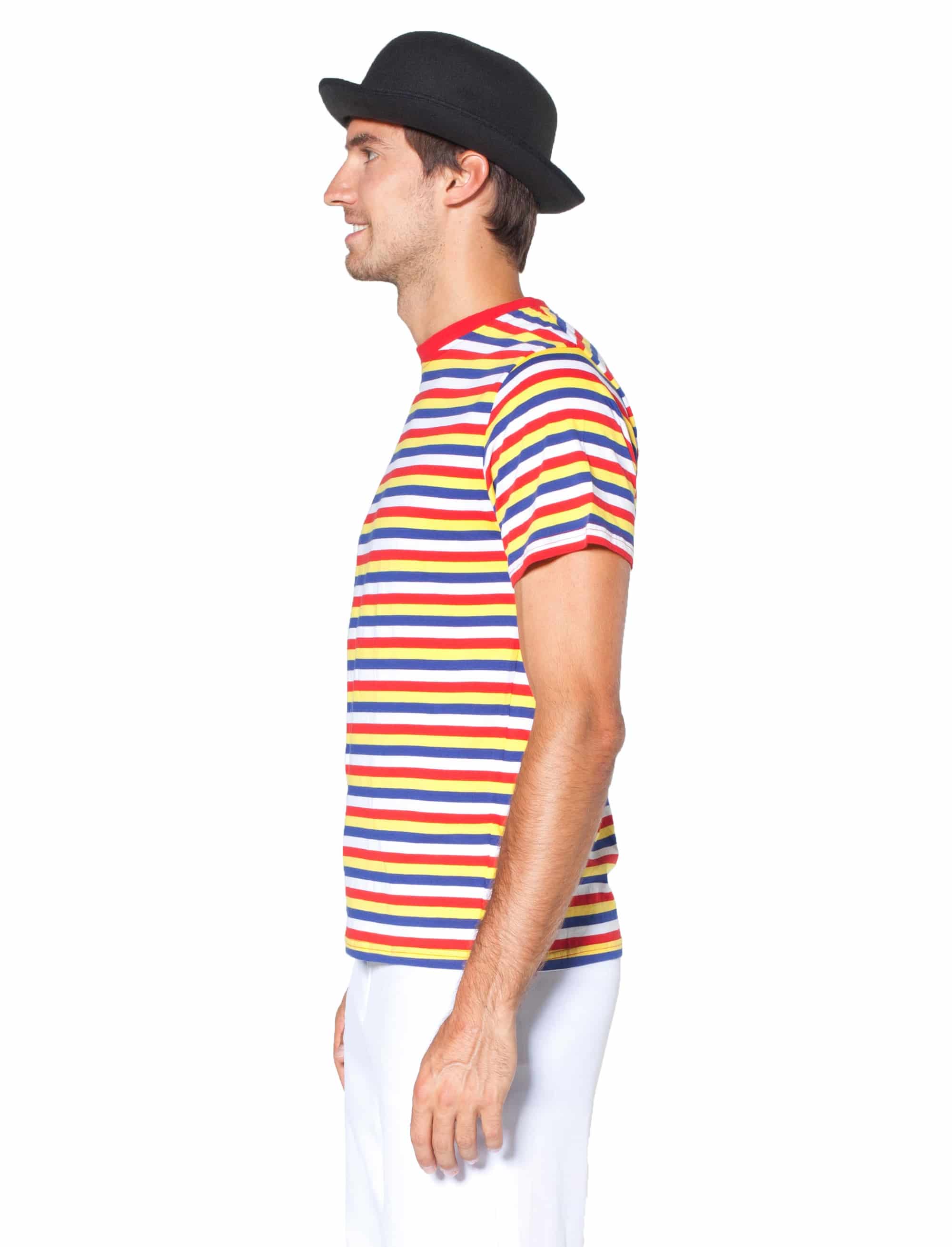 Ringelpulli kurzarm Unisex rot/weiß/blau/gelb XS