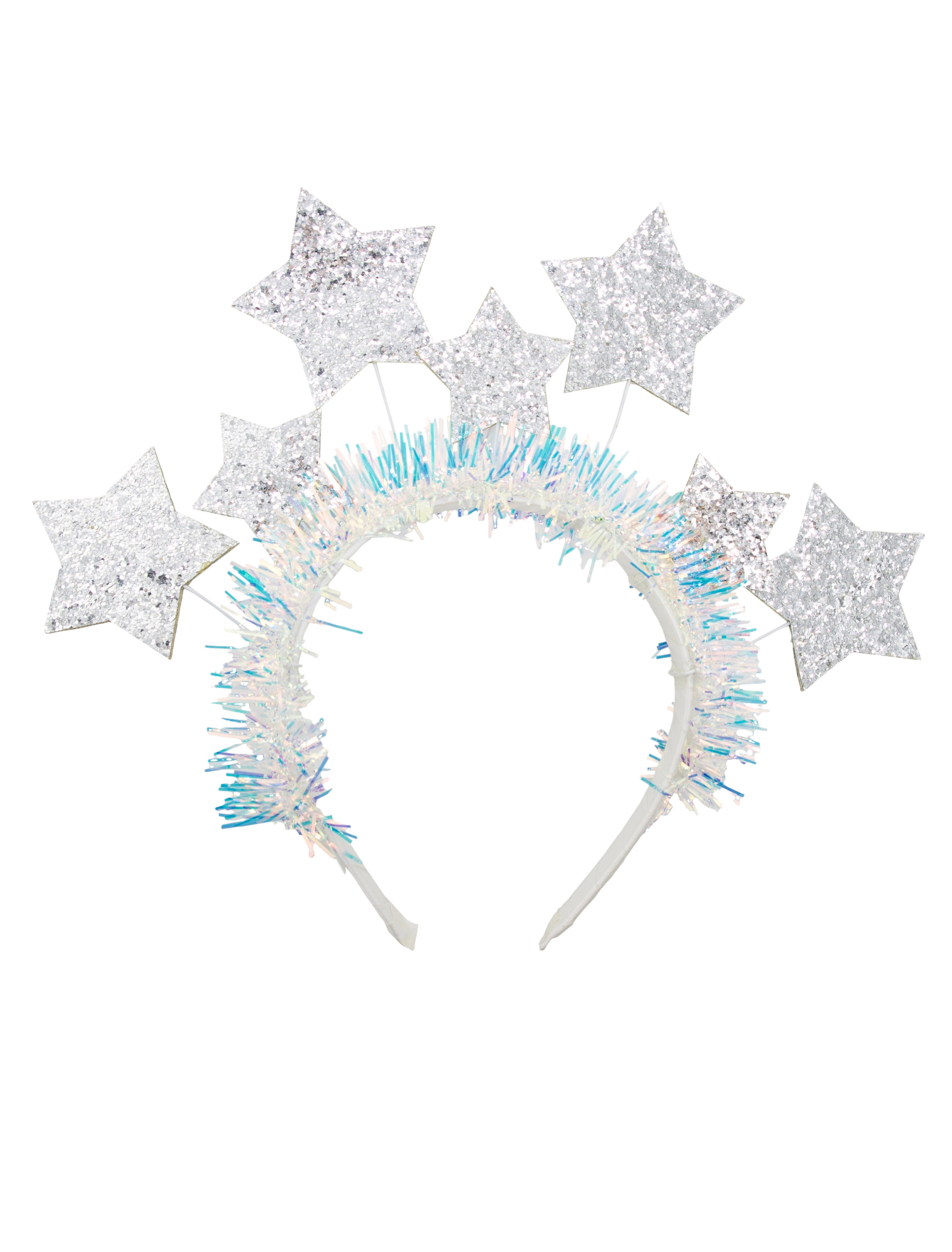 Haarreif Sterne mit Lametta silber