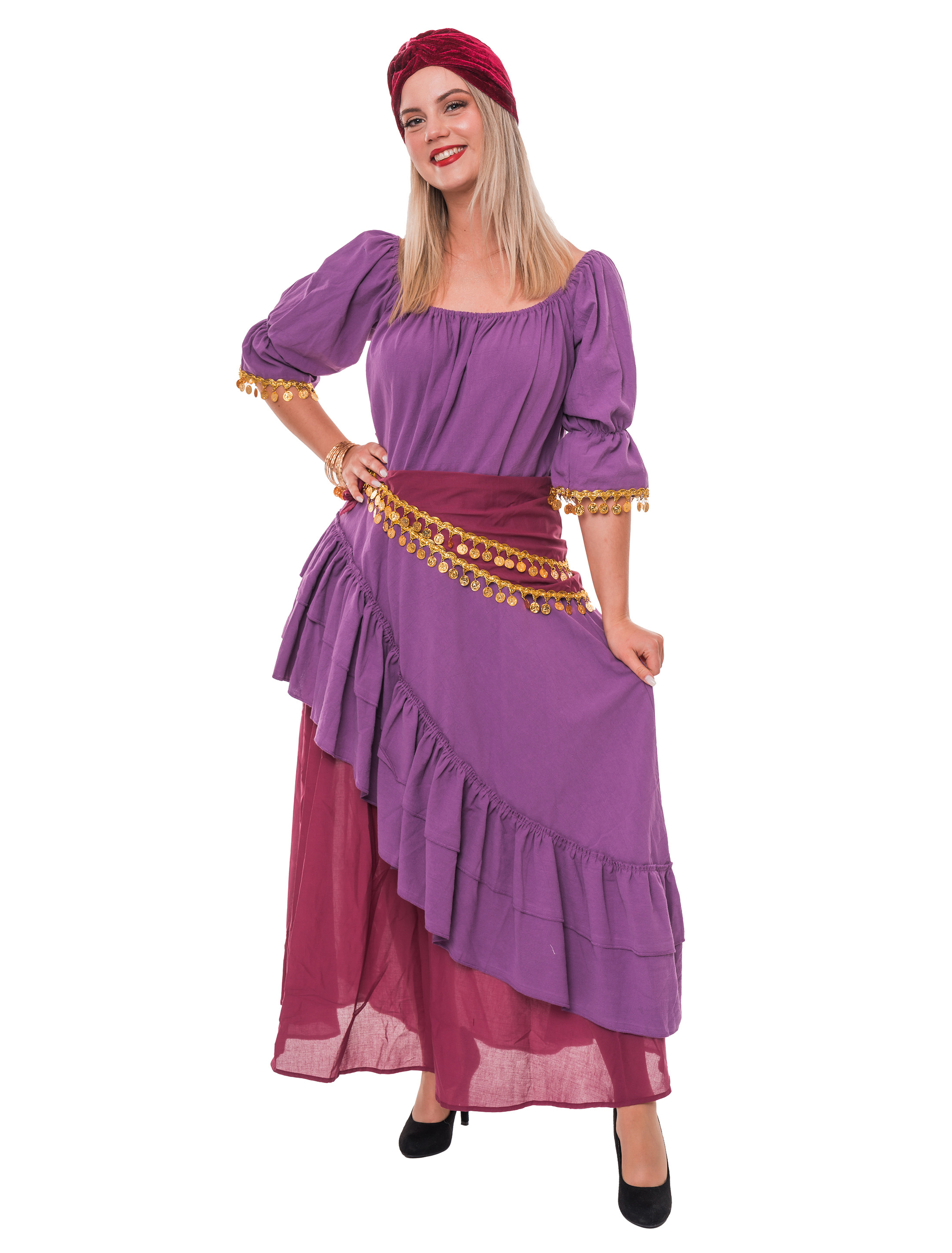 Kleid Wahrsagerin 2-tlg. lila 2XL/3XL