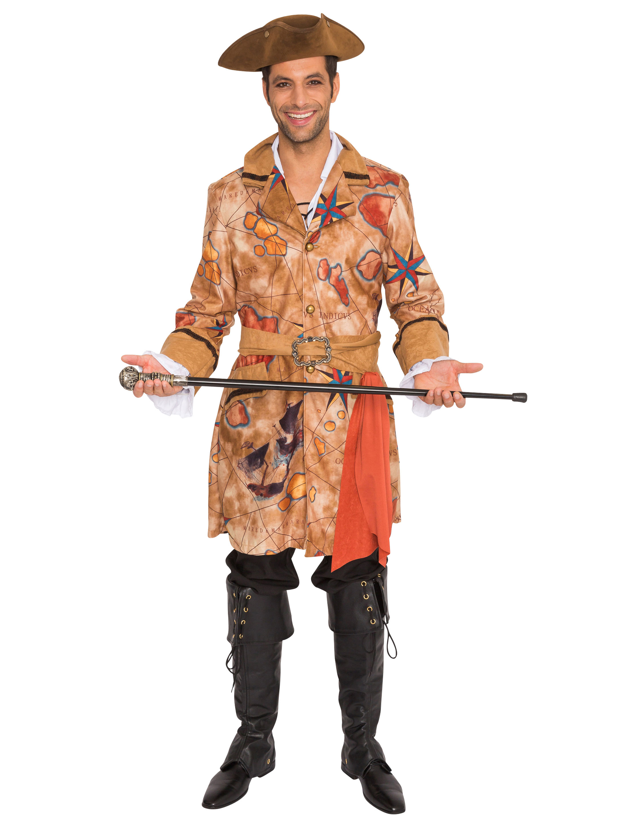 Jacke Schatzkarte 2-tlg. Herren braun 54