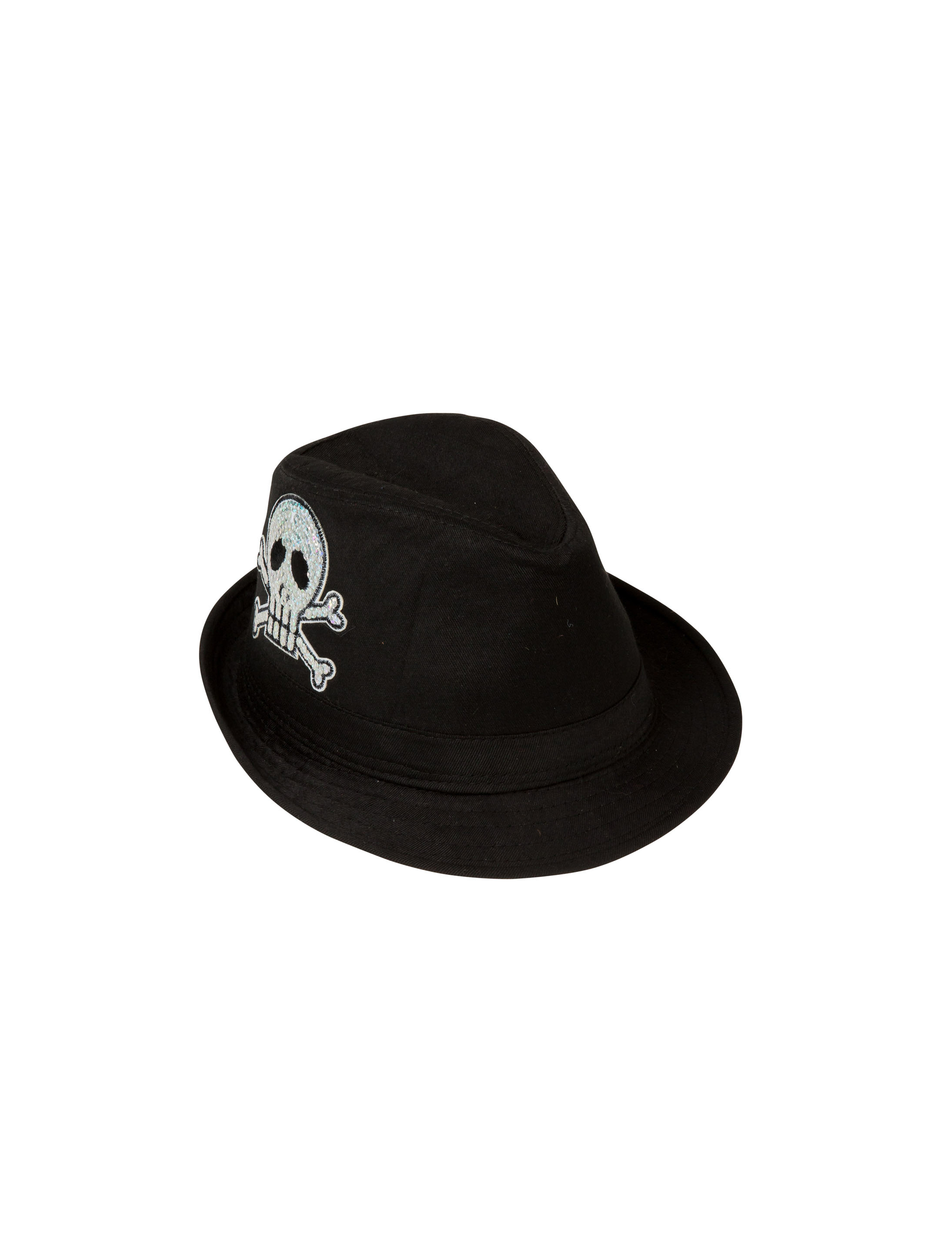 Hut Trilby mit Totenkopfapplikation