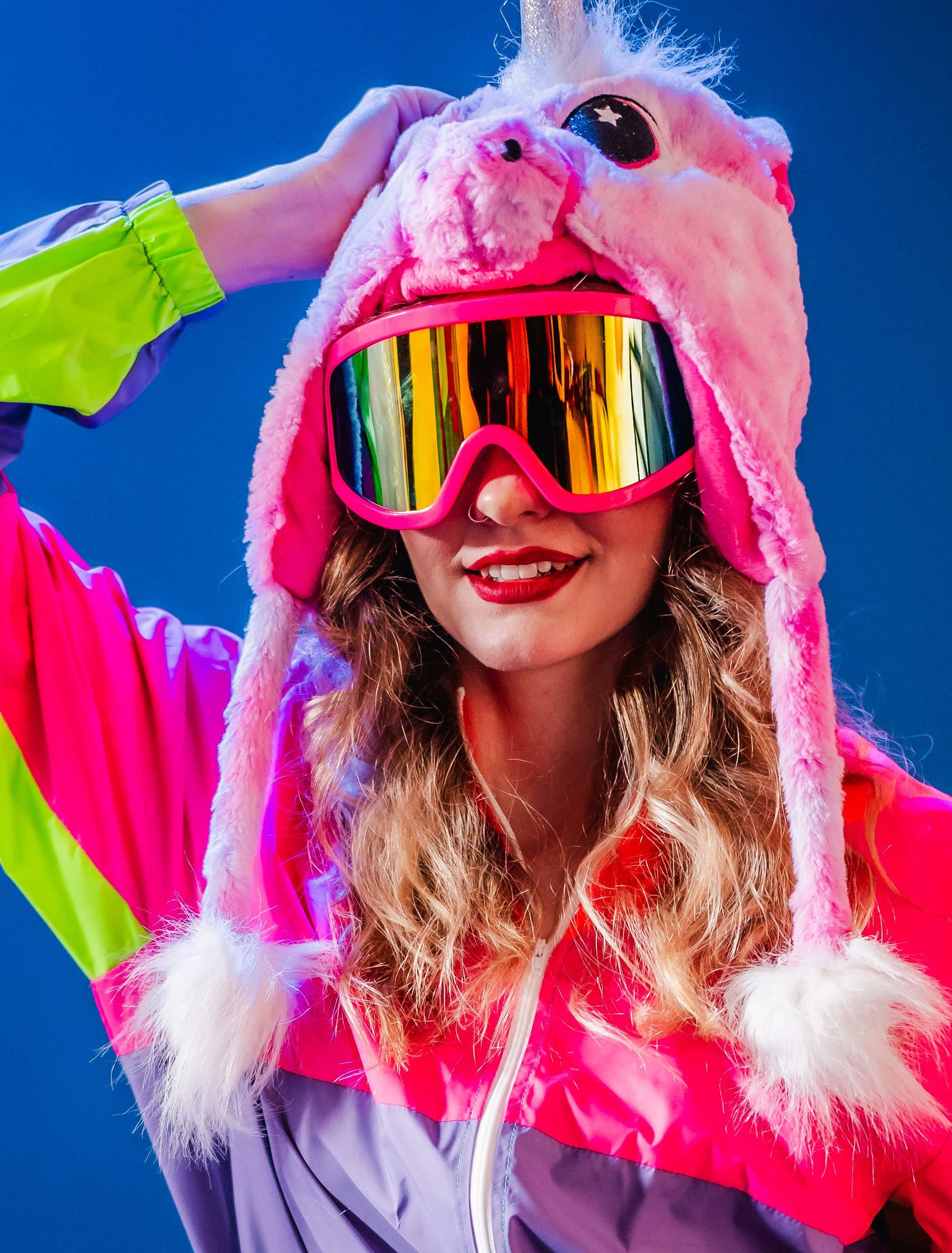 Skibrille neonpink