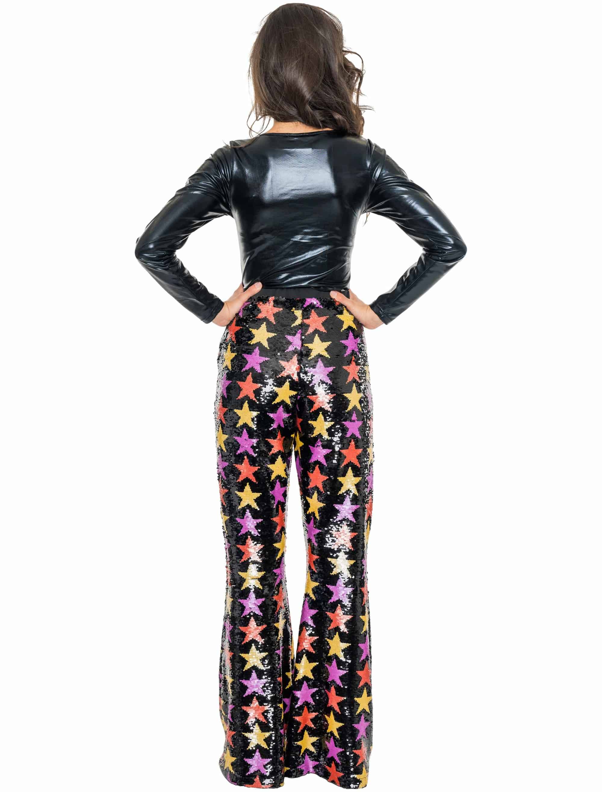 Hose mit Pailletten Sterne Damen bunt S