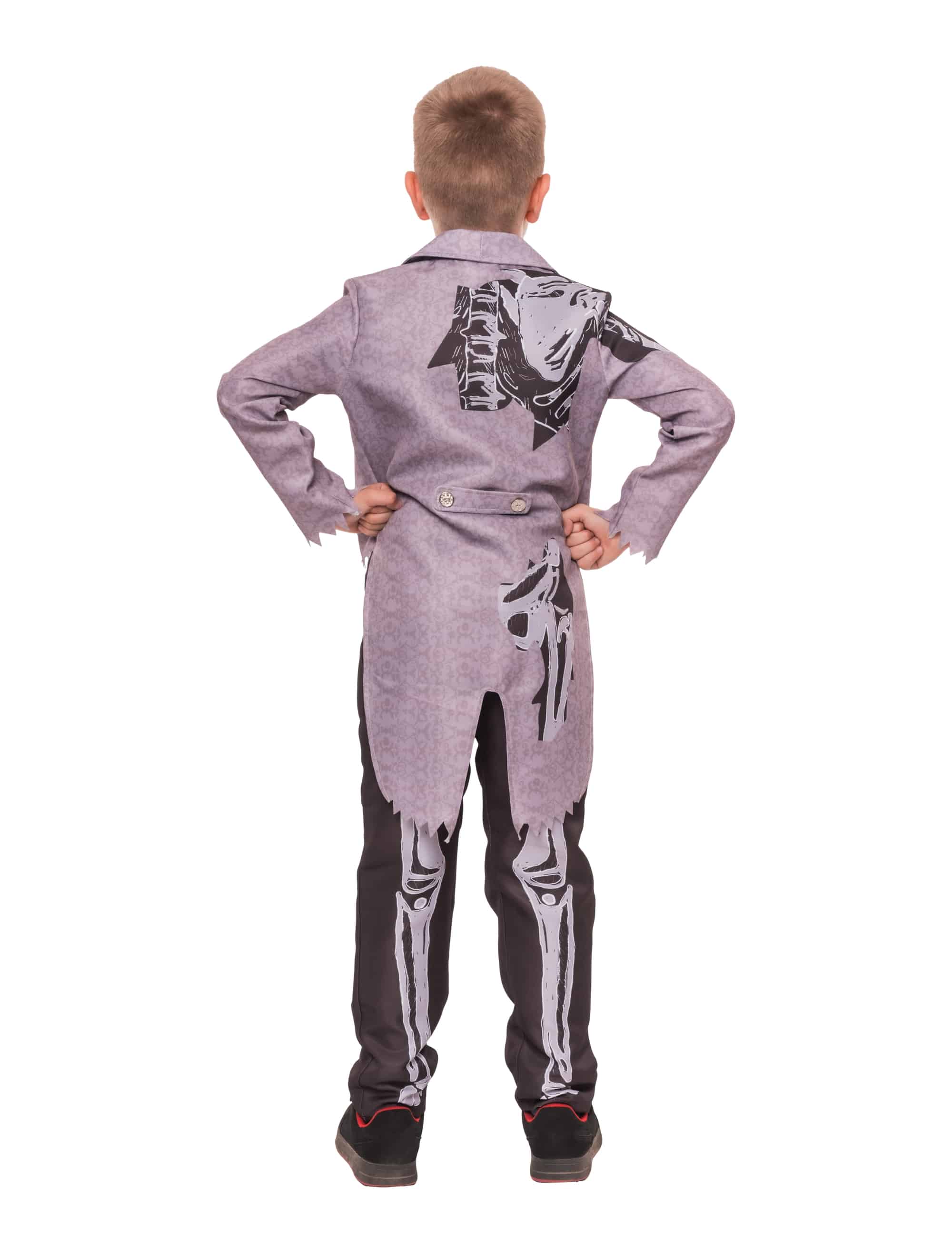 Kostüm Skelett 2-tlg. Kinder schwarz/grau 4-6 Jahre