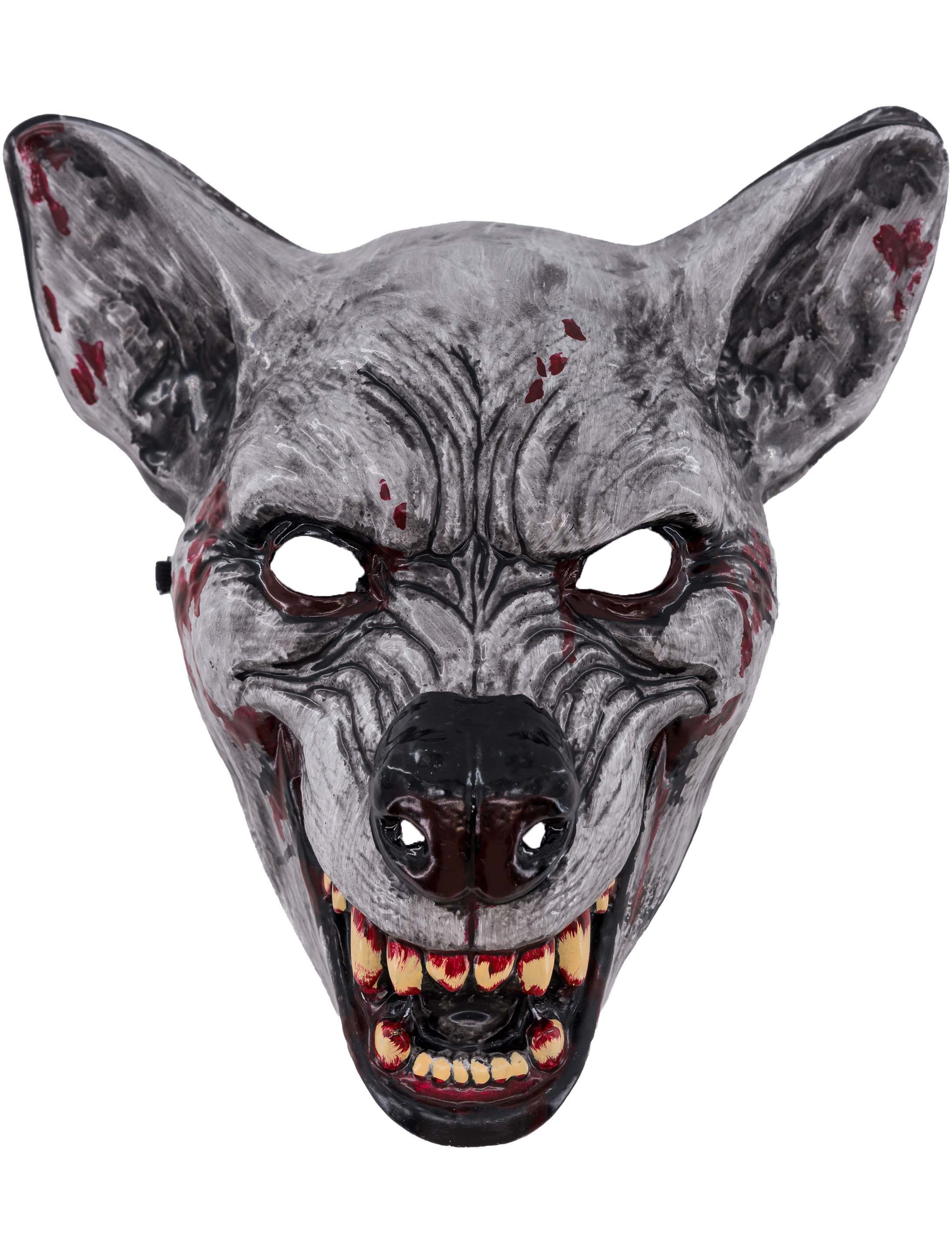 Maske blutiger Hund grau