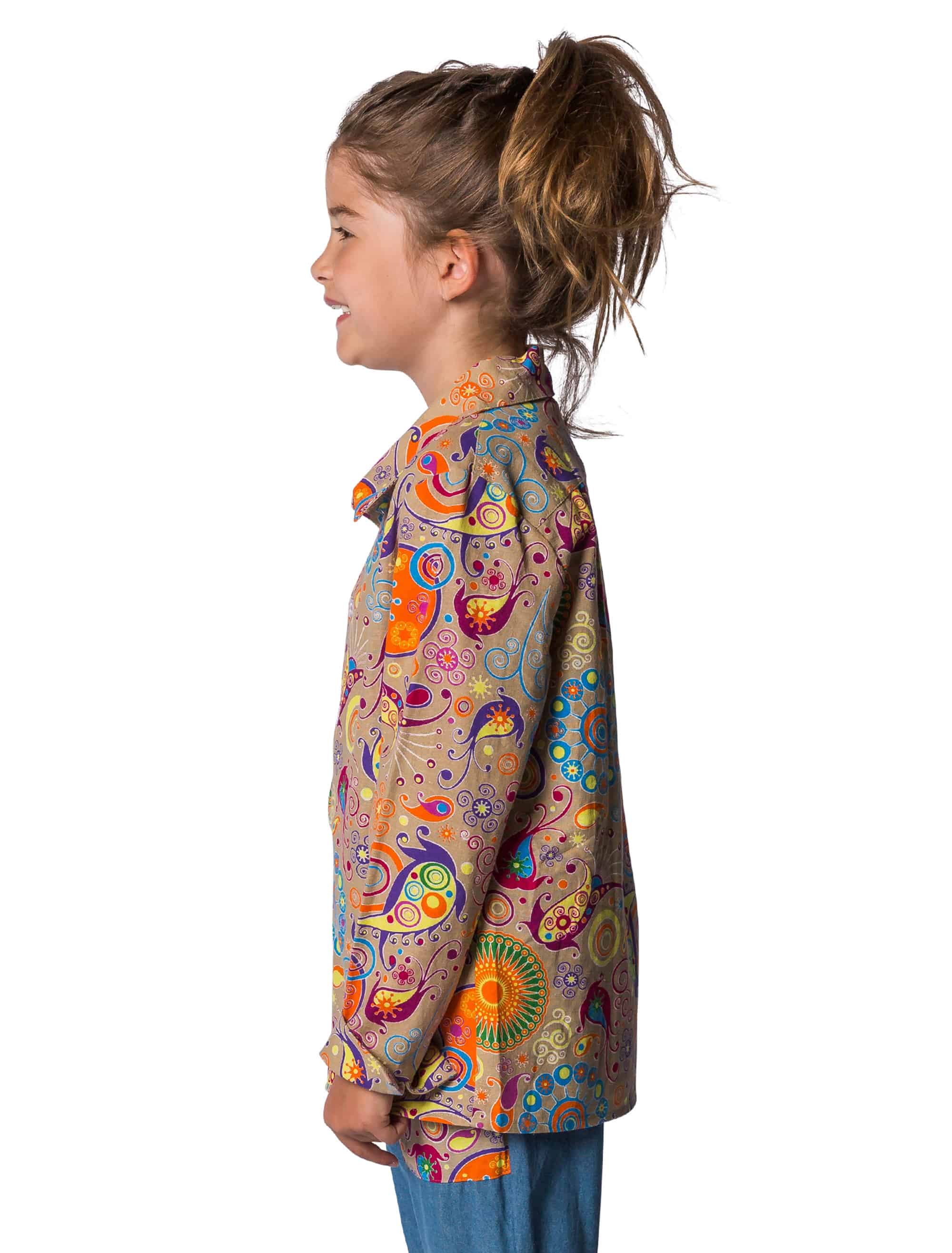 Hemd Flower Power Kinder Jungen beige 140