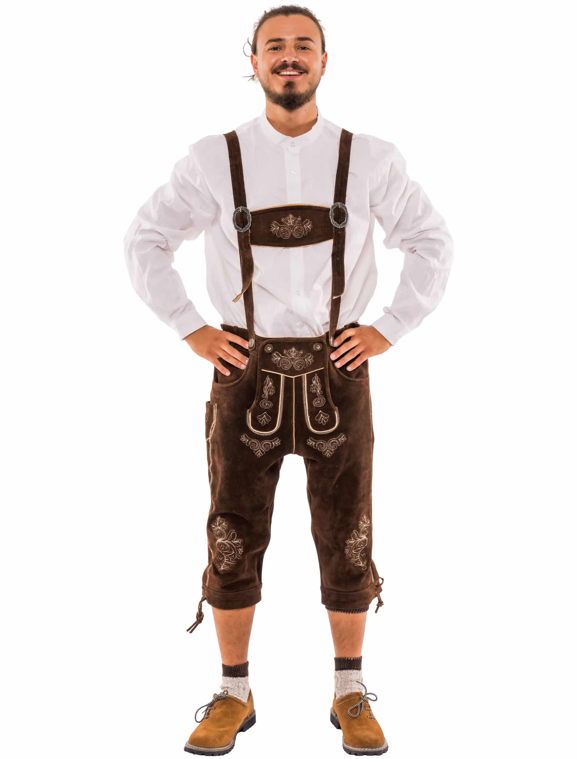 Lederhose Josef 3/4 lang Herren dunkelbraun L