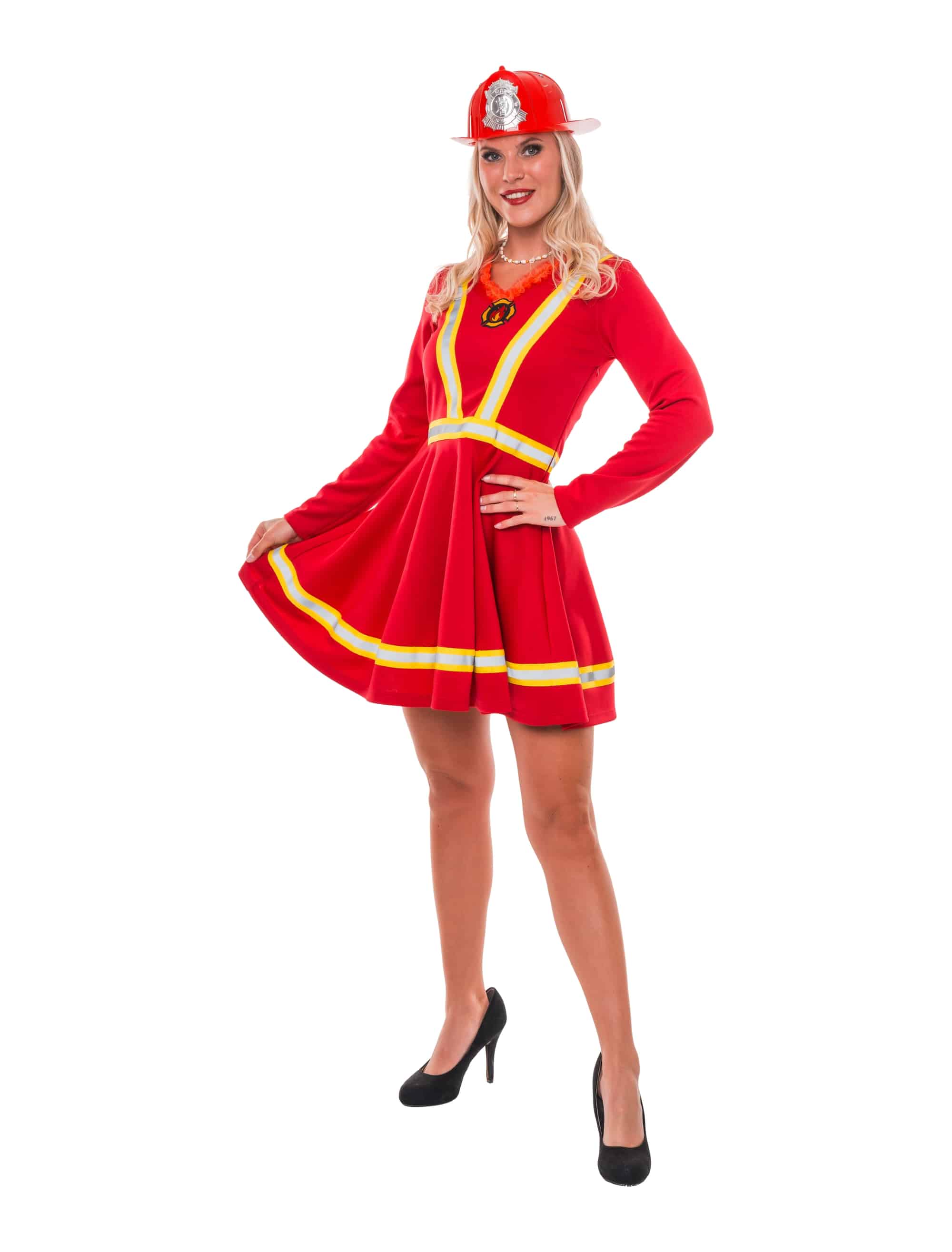 Kleid Feuerwehrfrau rot/gelb 2XL/3XL