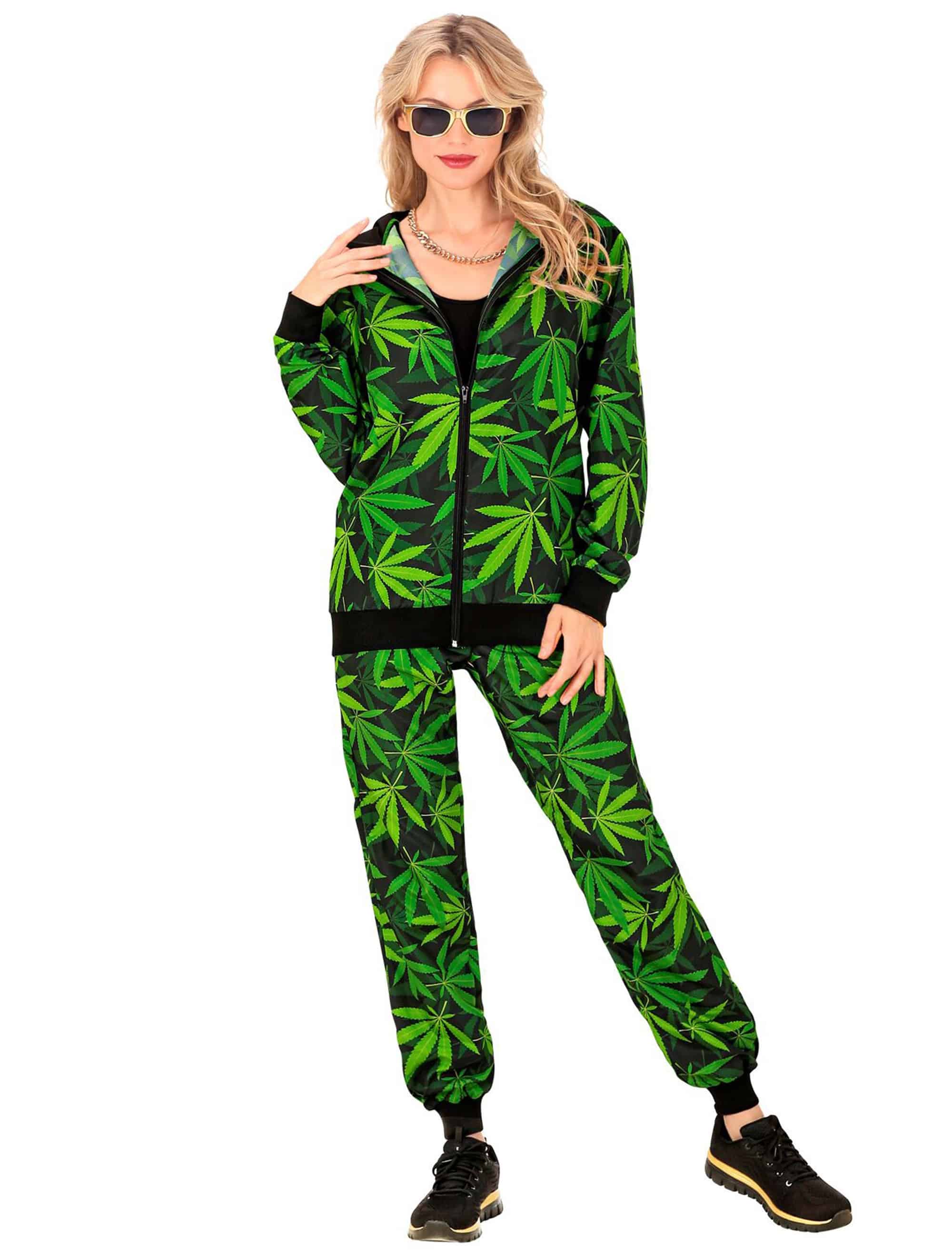 Jogginganzug Ganja Herren schwarz/grün XL