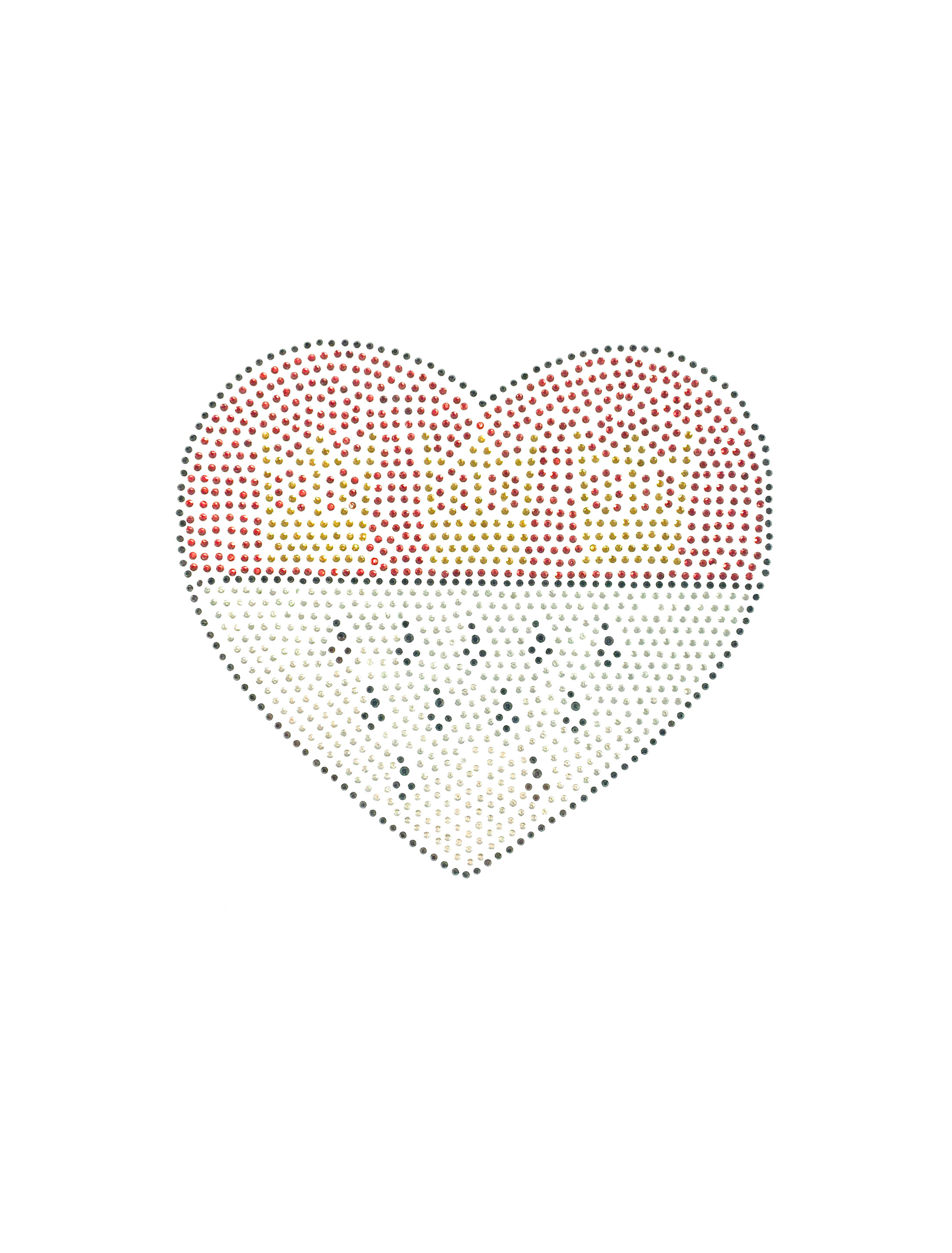 Bügelbild Köln Herz-Wappen aus Strass 12cm