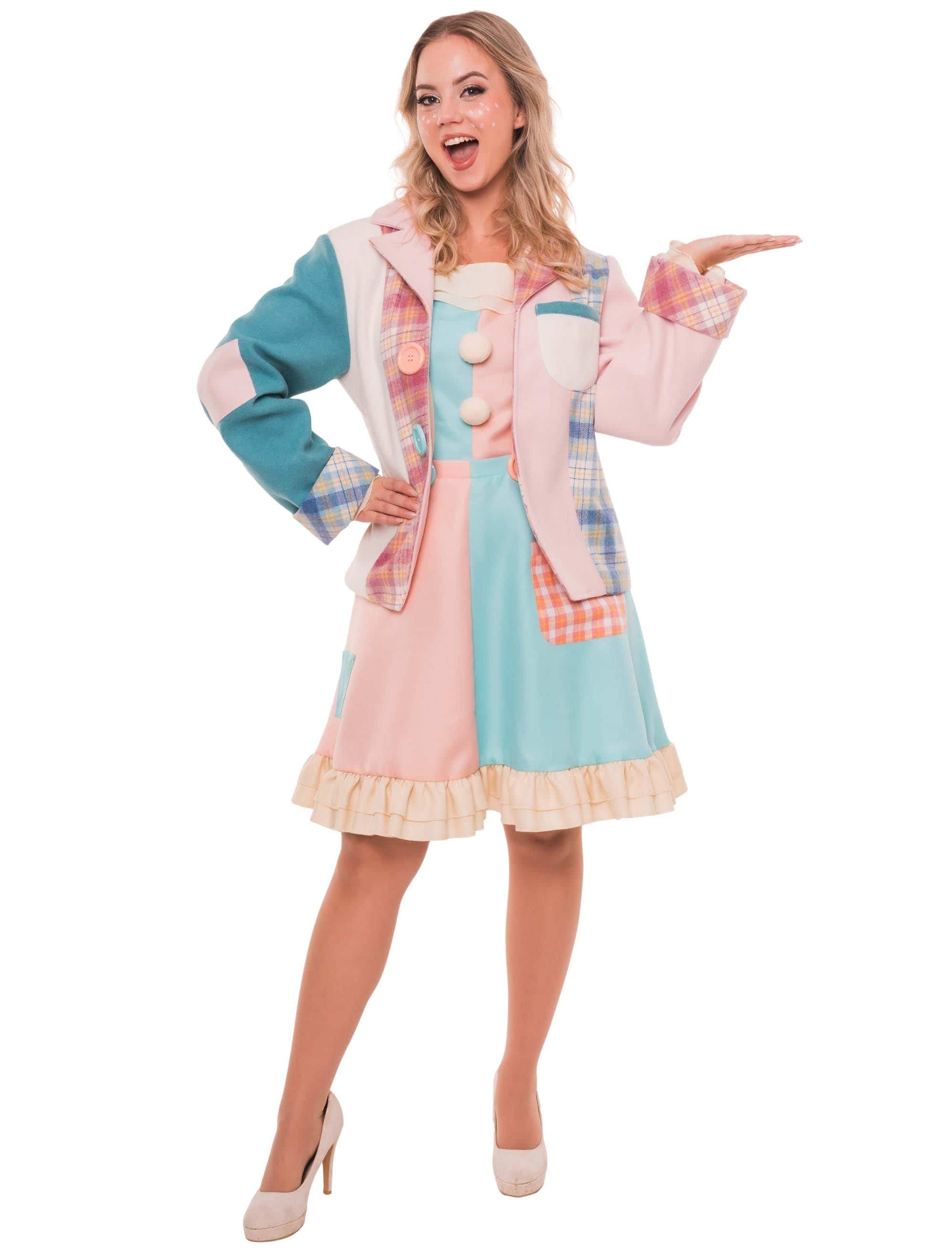 Jacke Clown pastell Damen bunt L