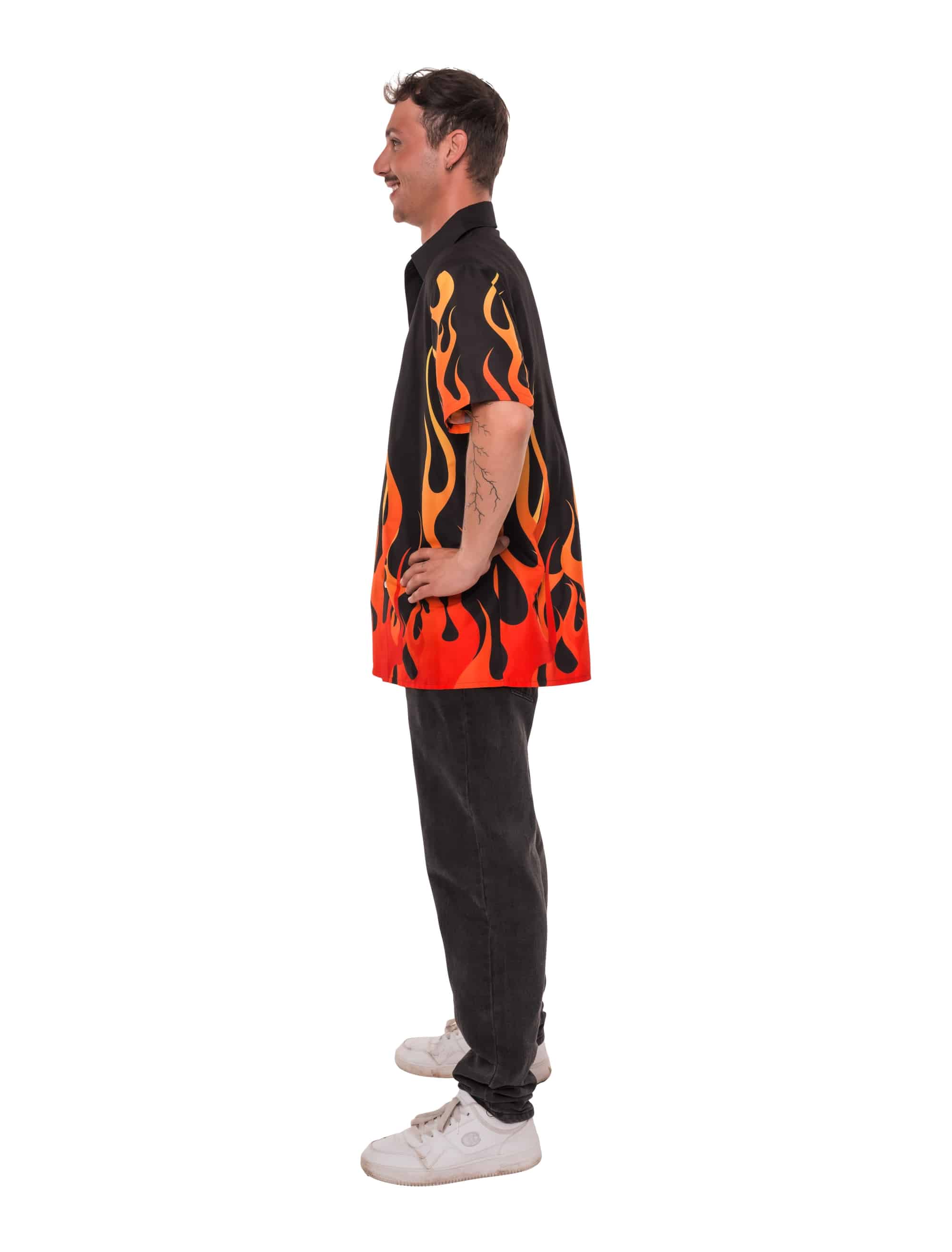Hemd Flamme Herren schwarz/rot L/XL