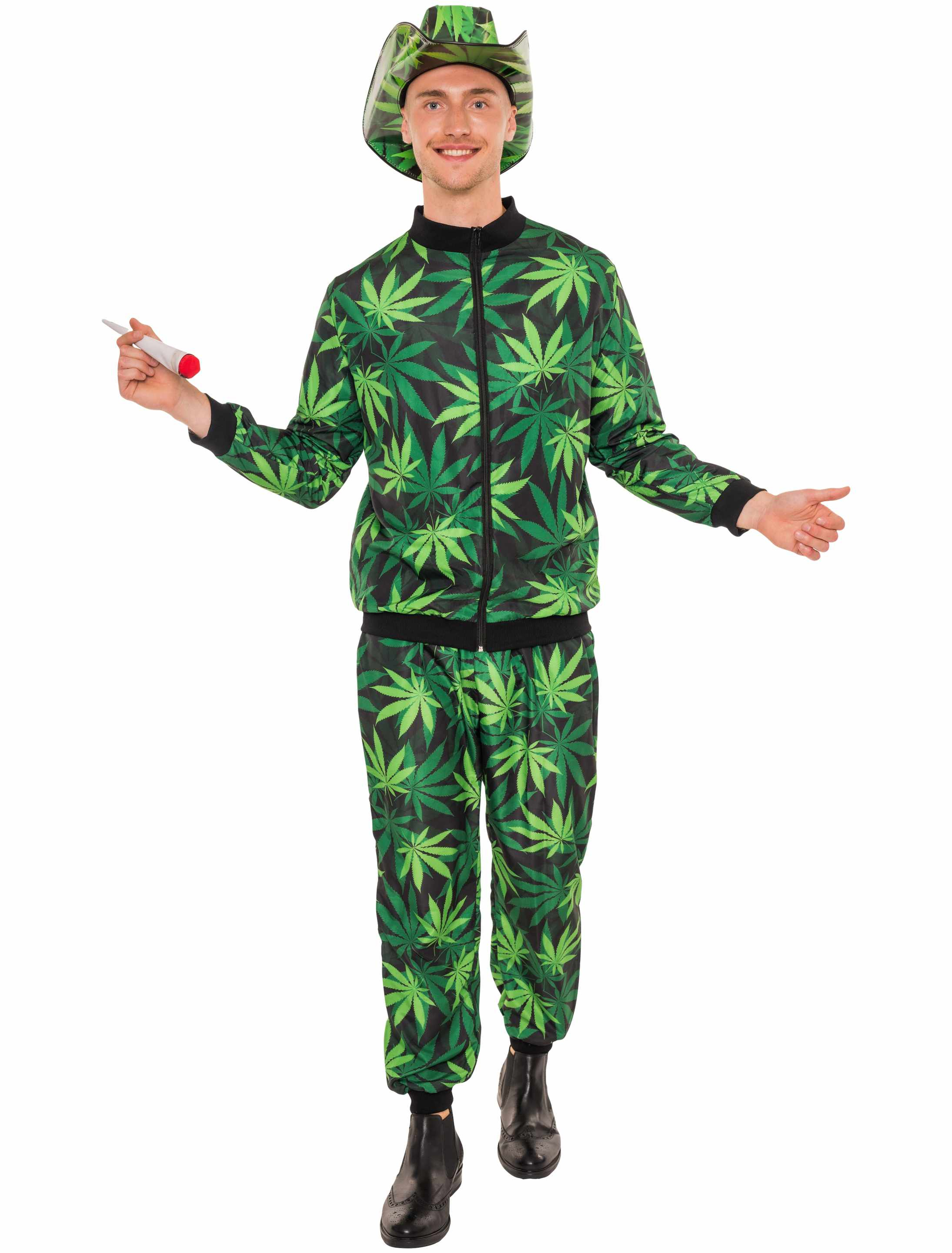 Jogginganzug Cannabis 2-tlg. Herren grün/schwarz XL/2XL