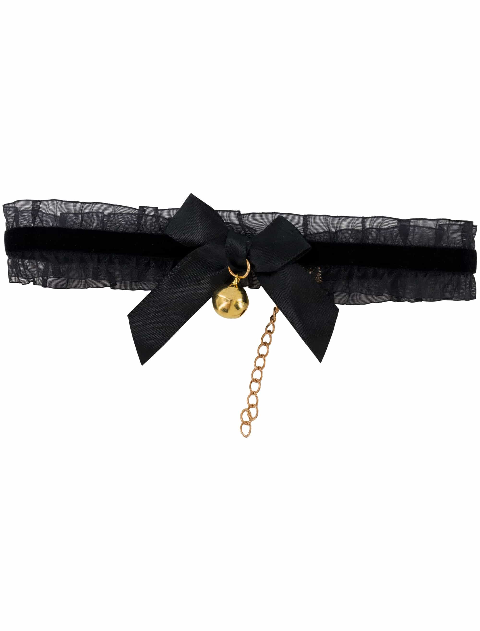 Set Katze mit Haarband und Choker schwarz