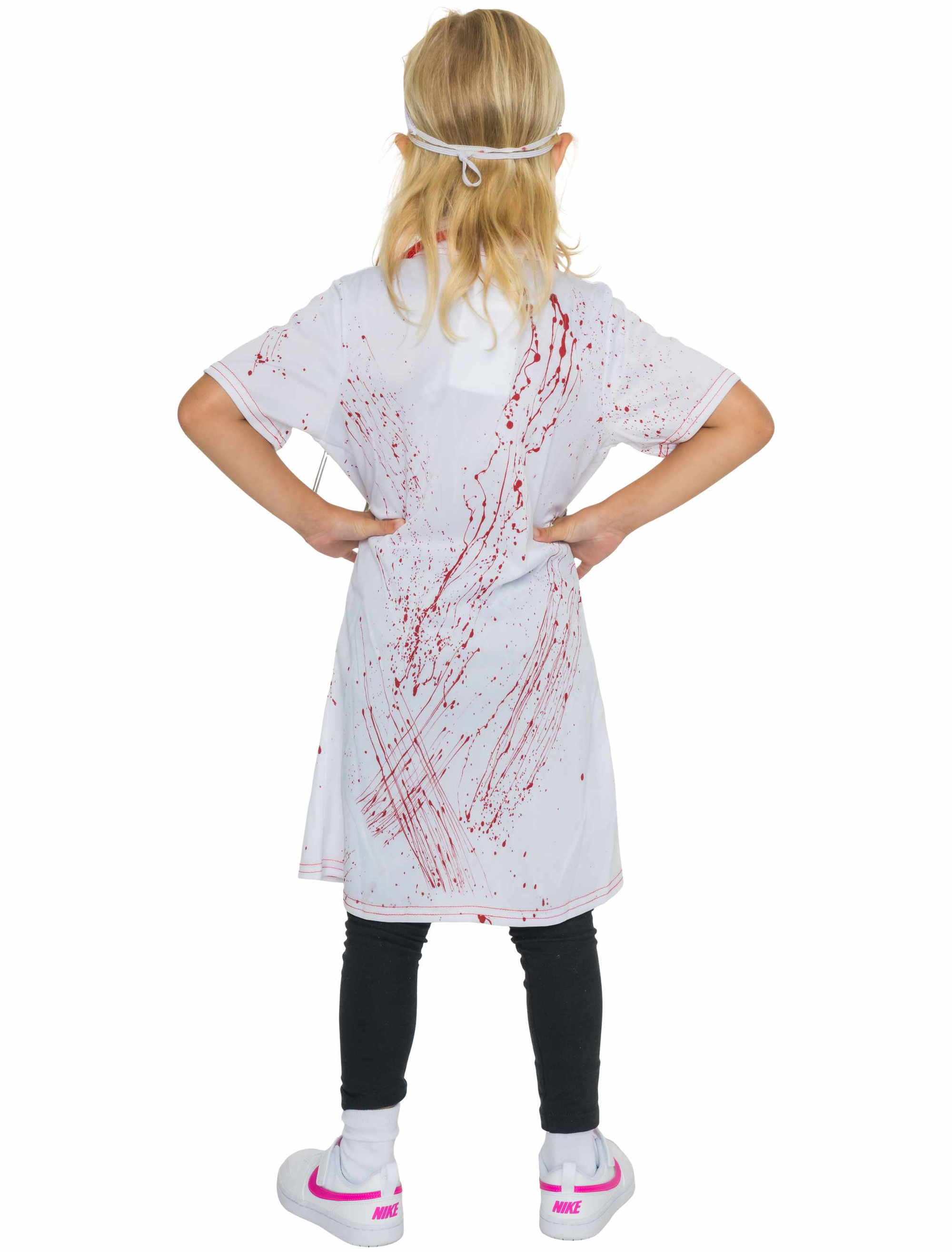 Kleid Zombie Krankenschwester 2-tlg. Kinder weiß/rot 116