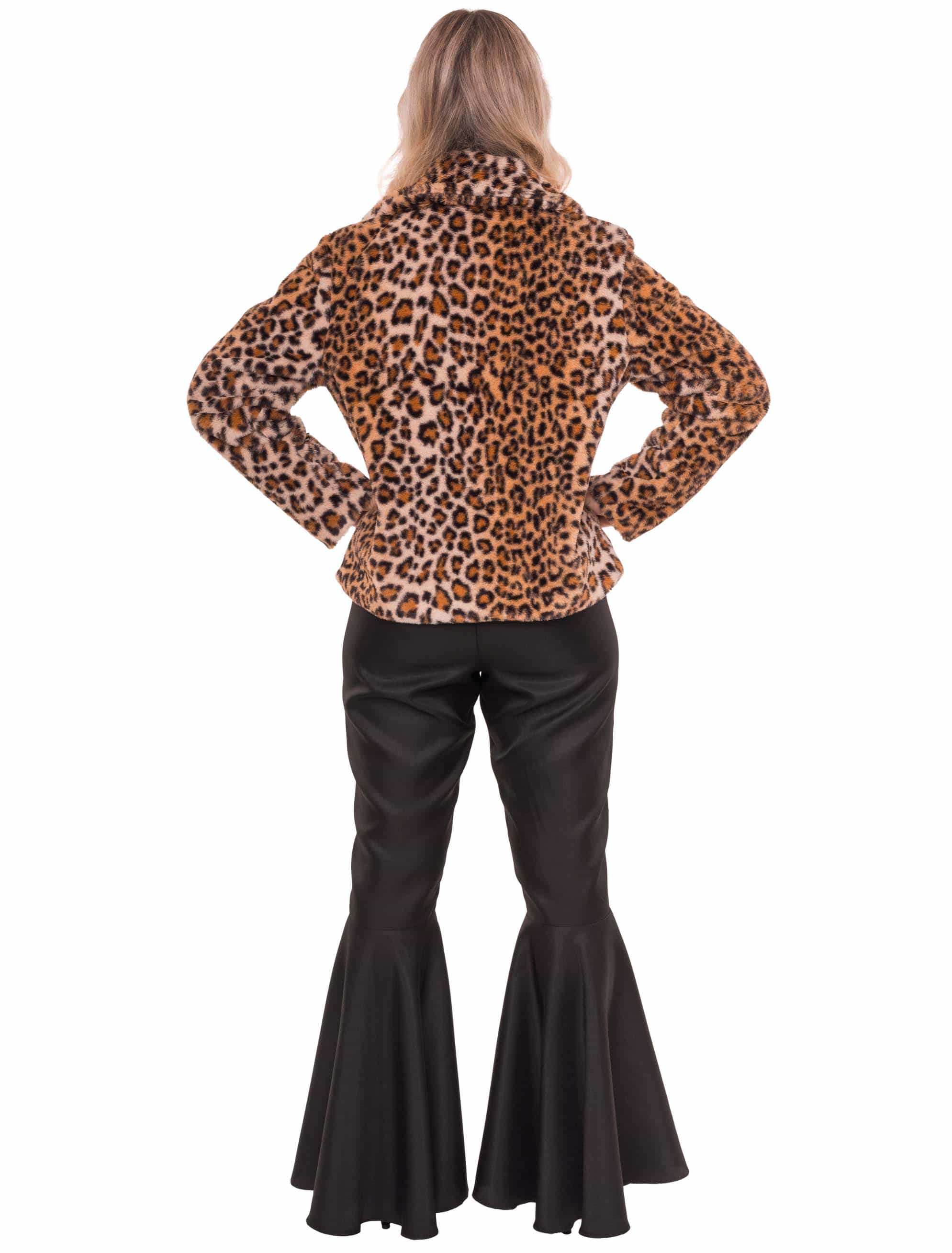 Jacke Kunstfell Leopard Damen beige/braun S/M