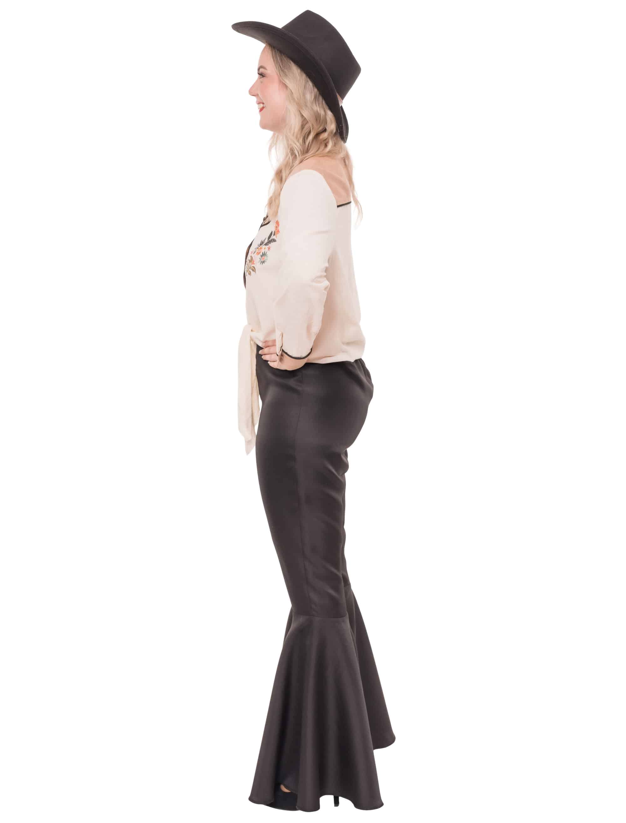 Bluse Cowgirl mit Bestickung Damen beige S/M