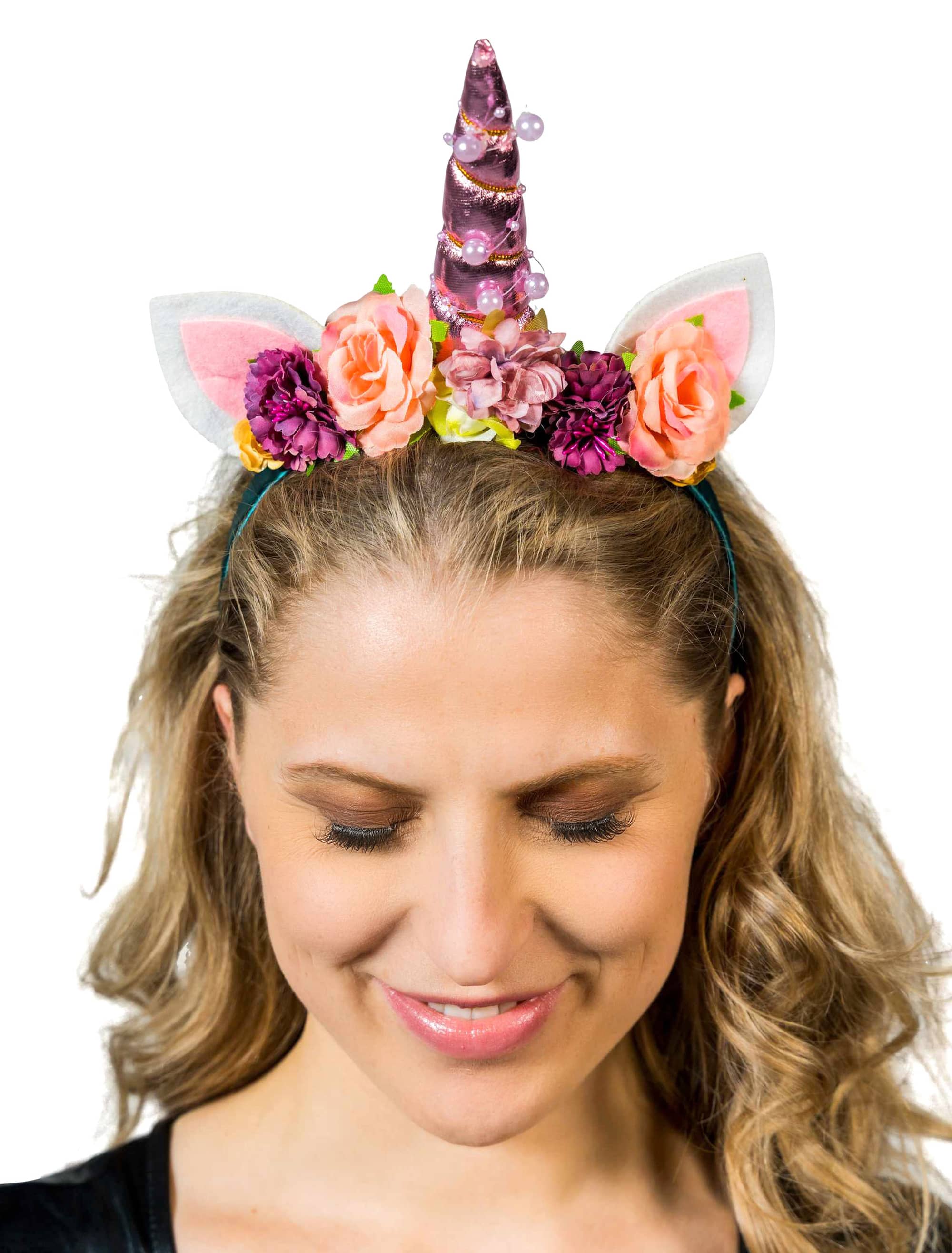 Haarreif Einhorn pink/grün