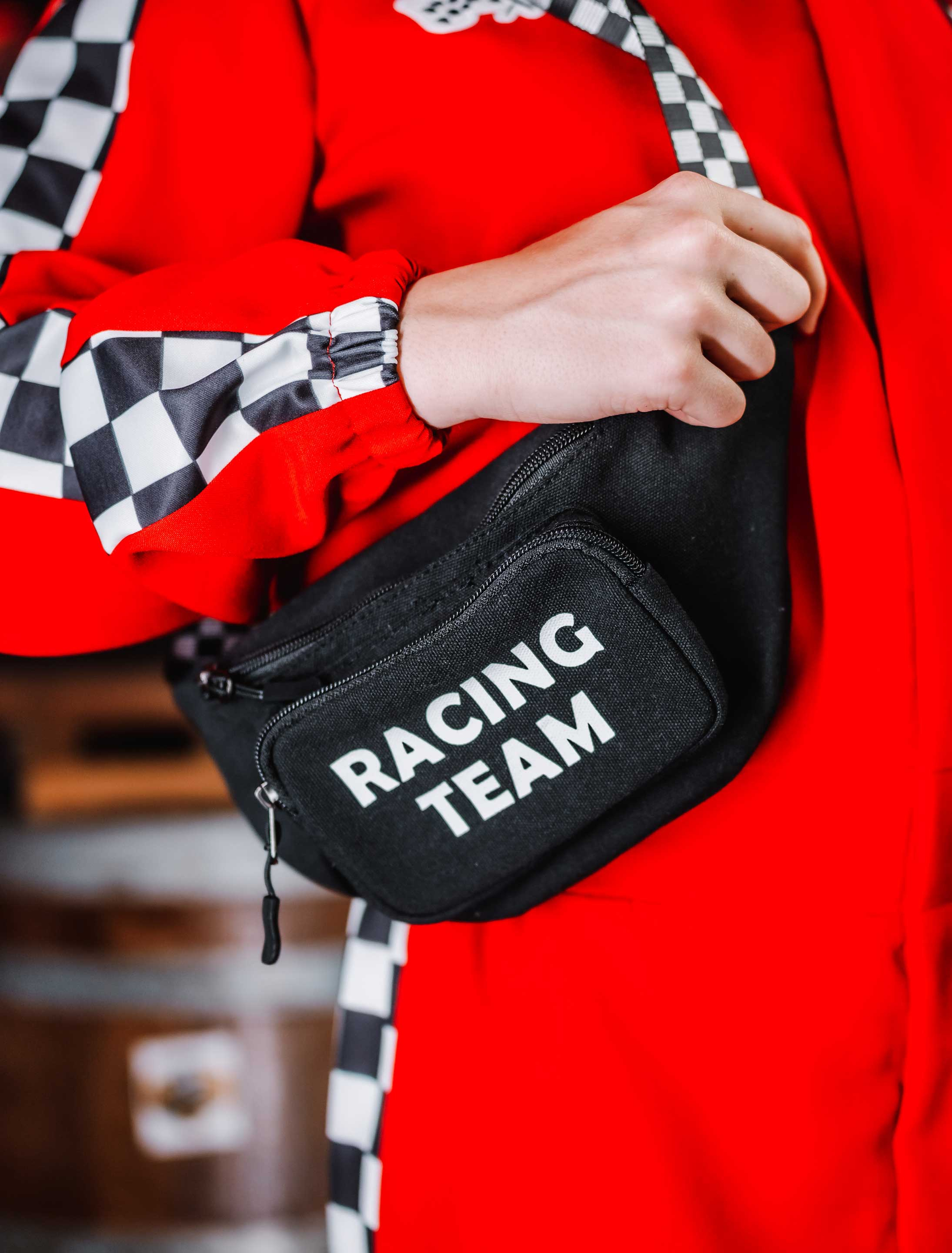 Bauchtasche Racing schwarz/weiß