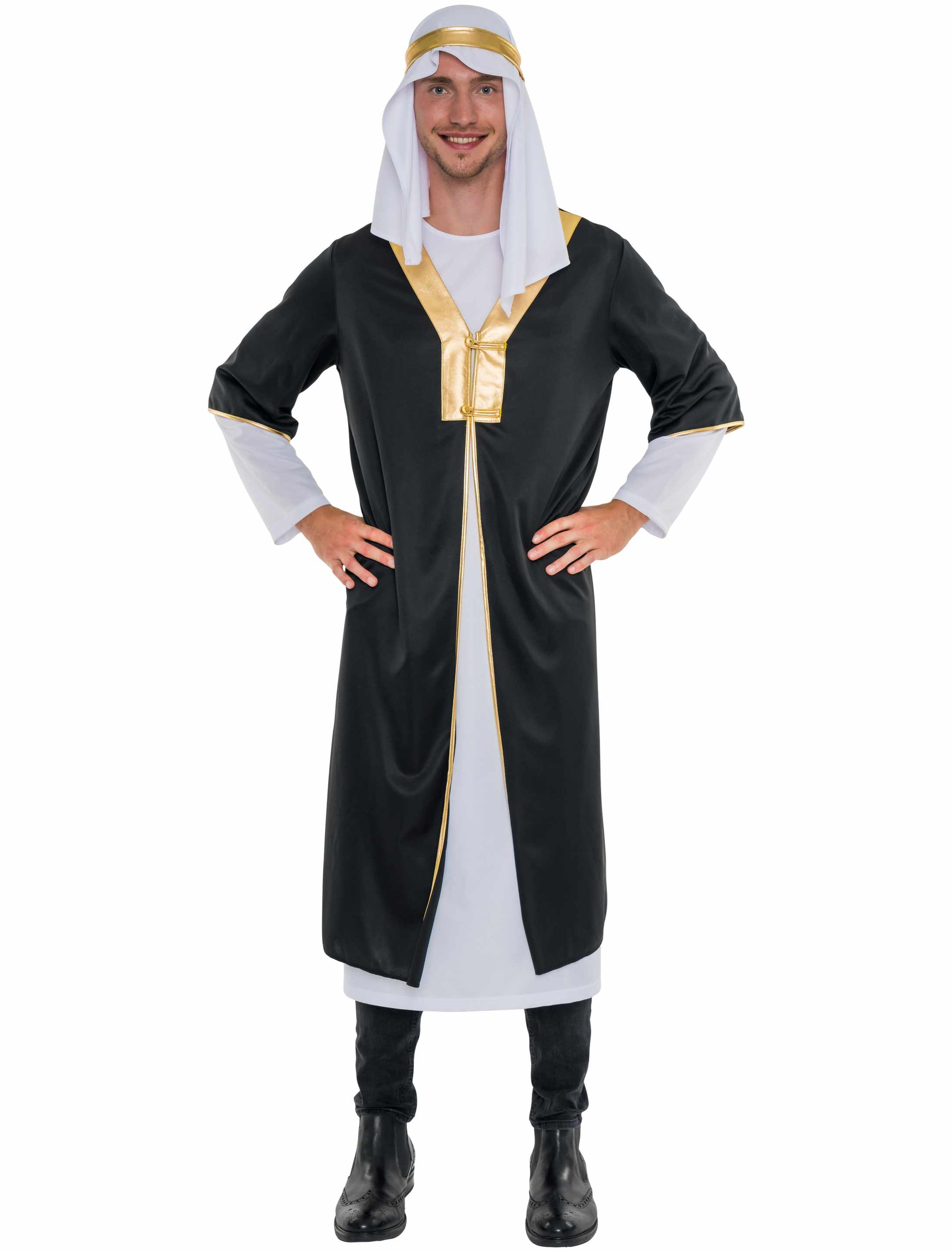 Kostüm Scheich 2-tlg. Herren schwarz/weiß L/XL