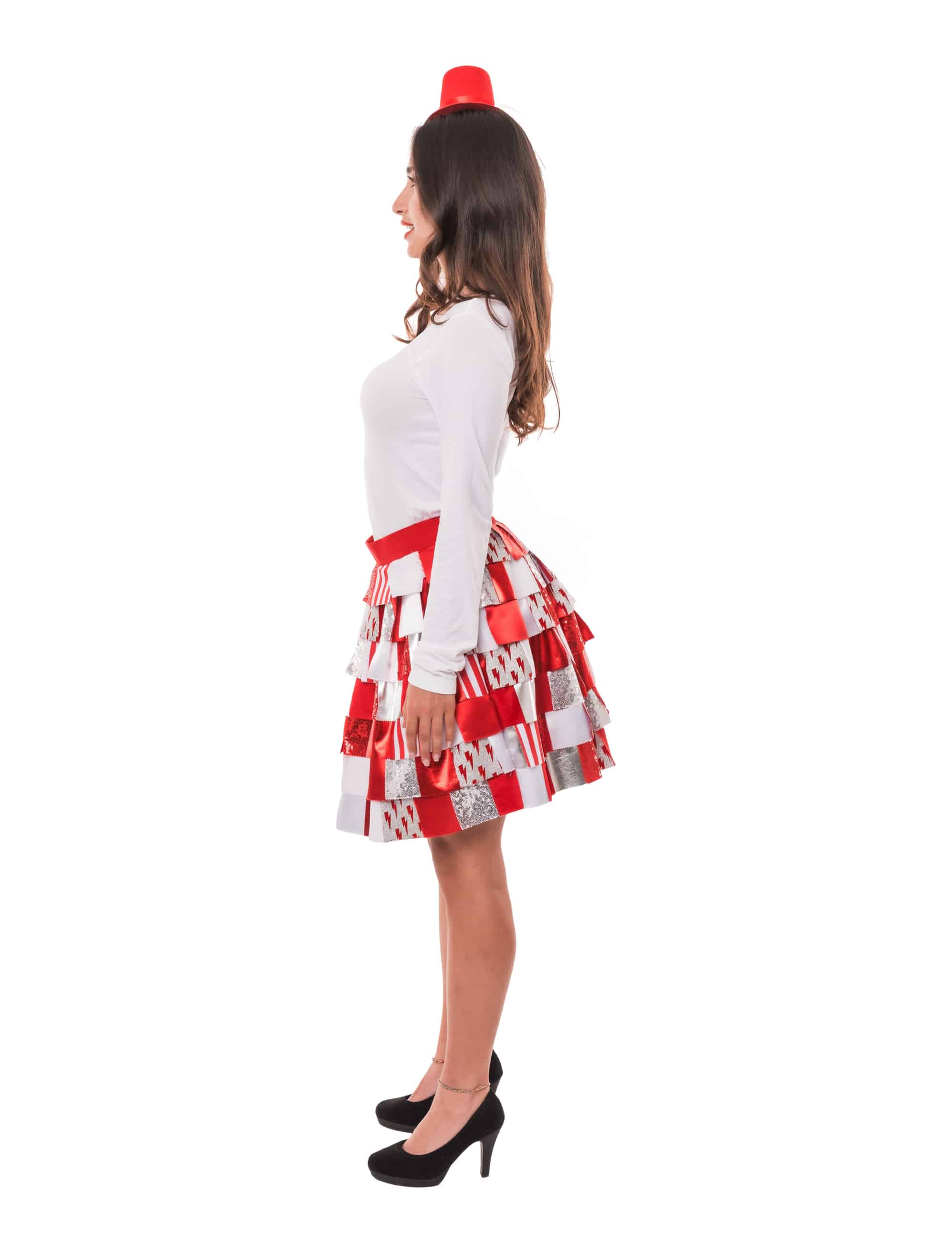 Lappenrock deluxe Damen rot/weiß L/XL