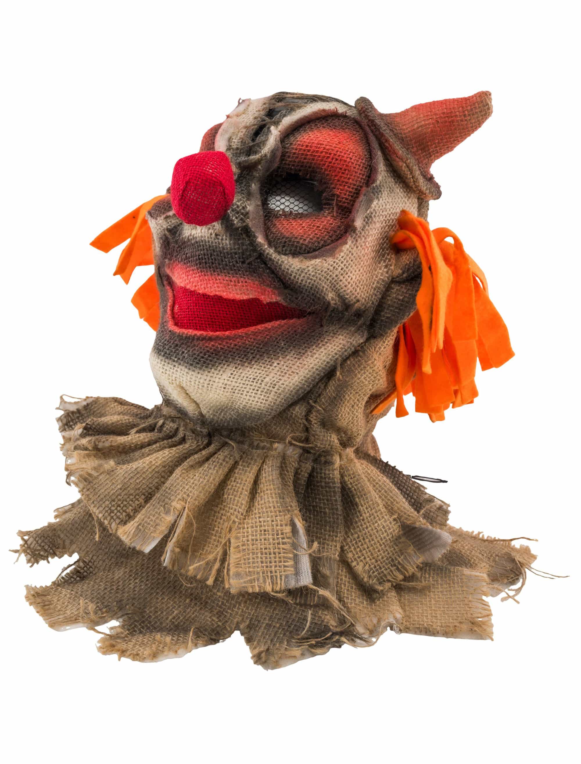 Vollmaske Horrorclown schwarz/weiß/rot