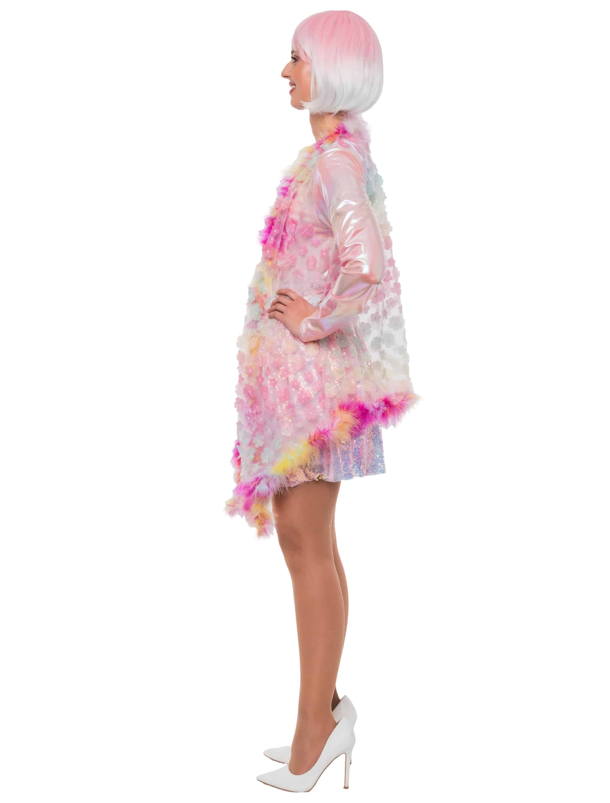 Weste lang Schmetterlinge Damen rosa S/M