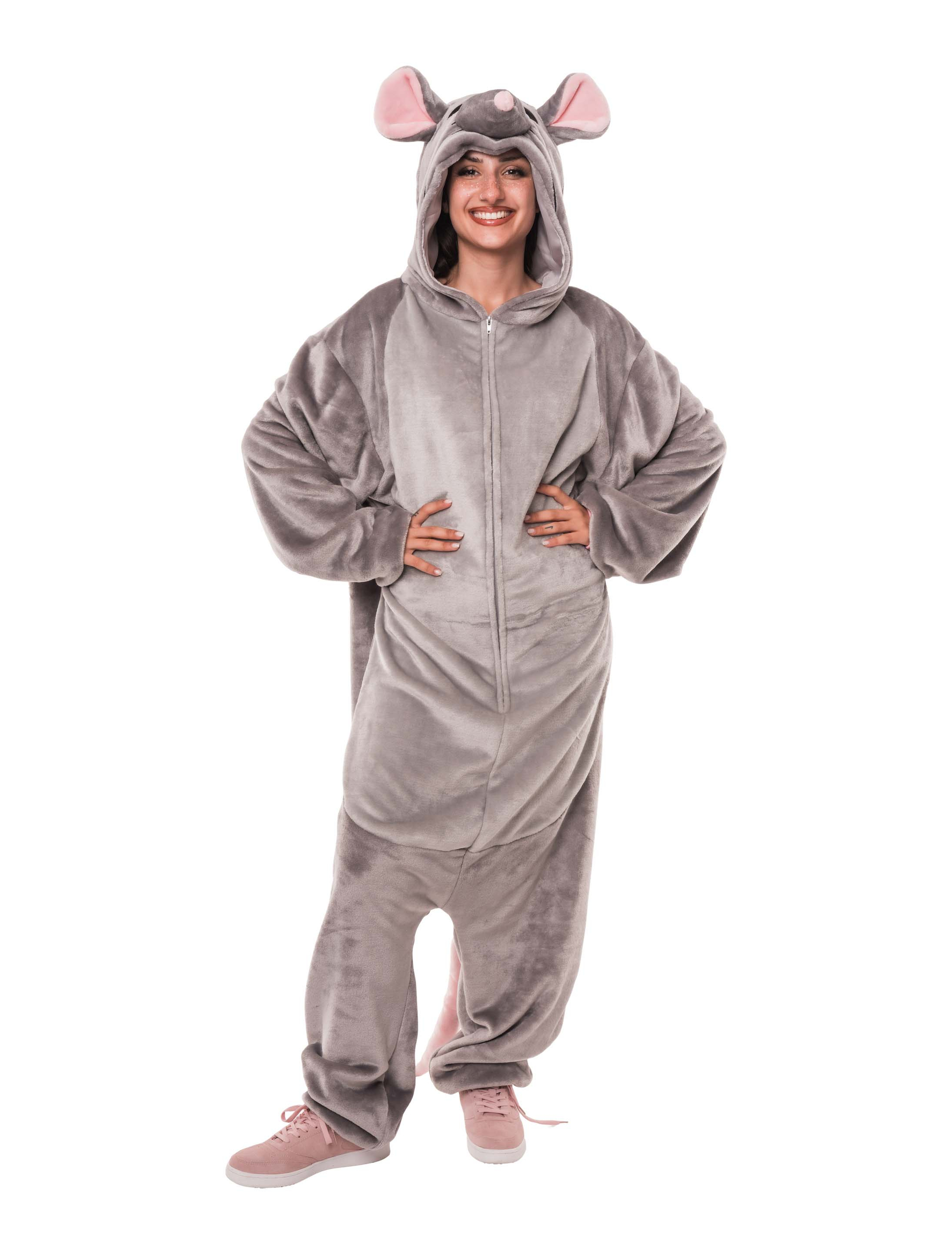 Overall Plüsch Maus Damen grau 34/36