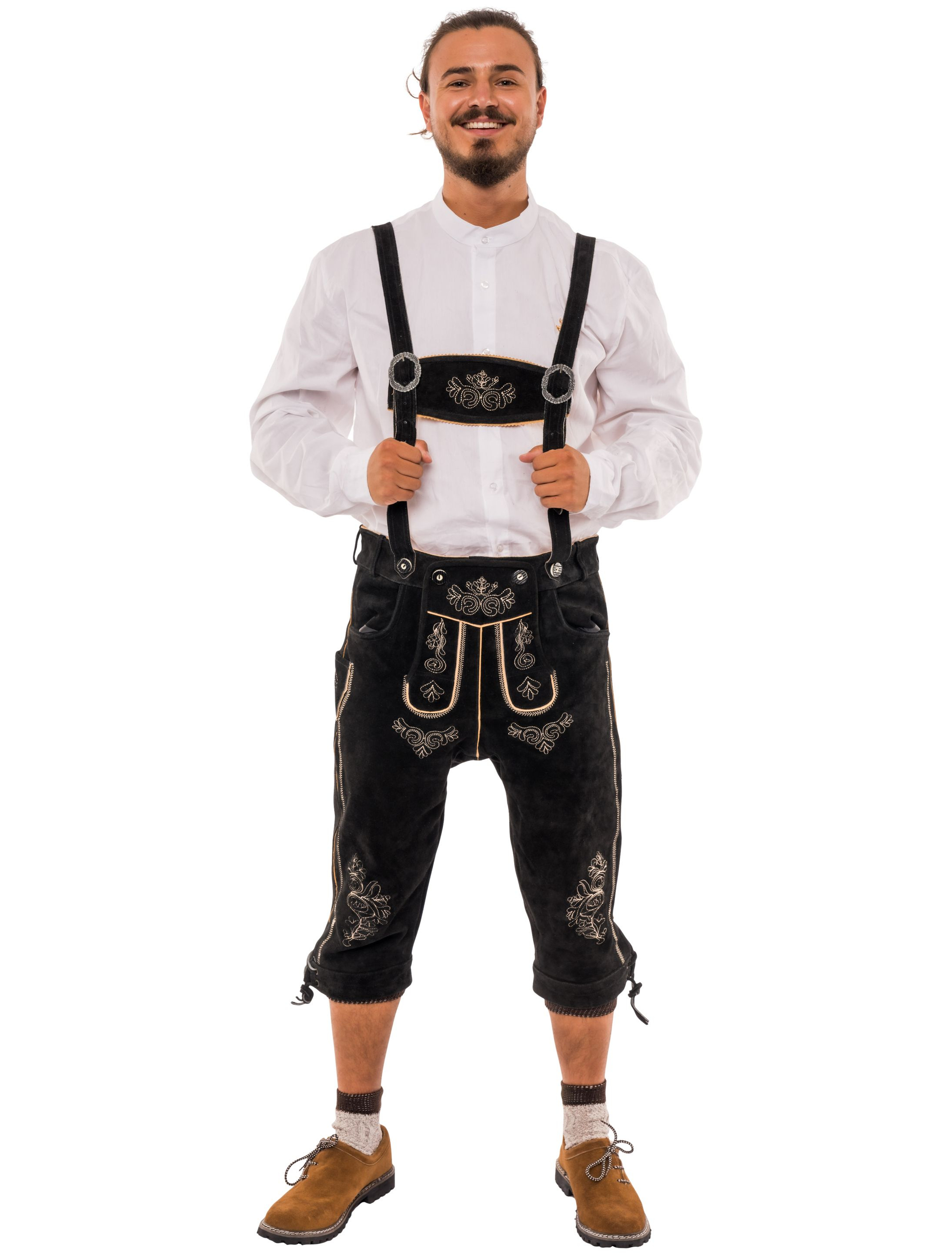 Lederhose Josef 3/4 lang Herren schwarz L