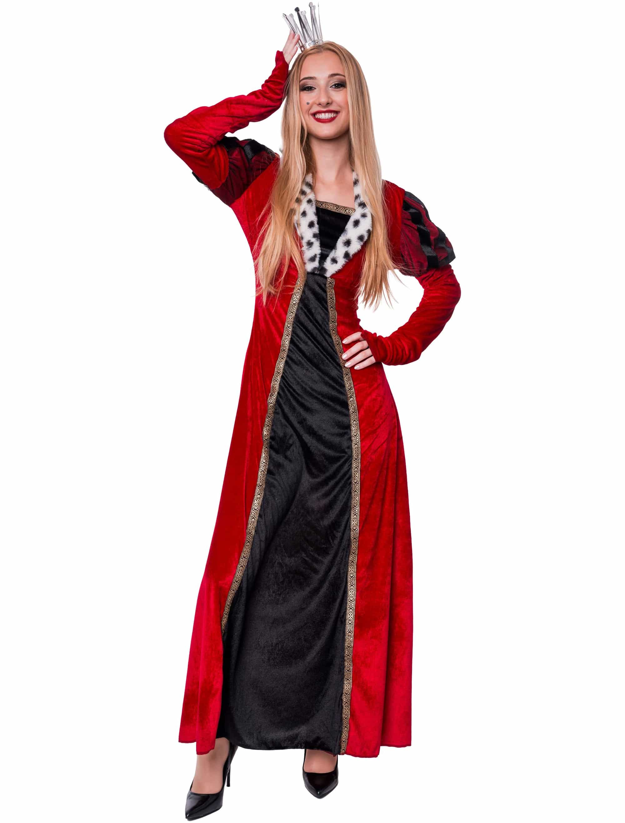 Kleid Tudor deluxe Damen rot/schwarz S/M