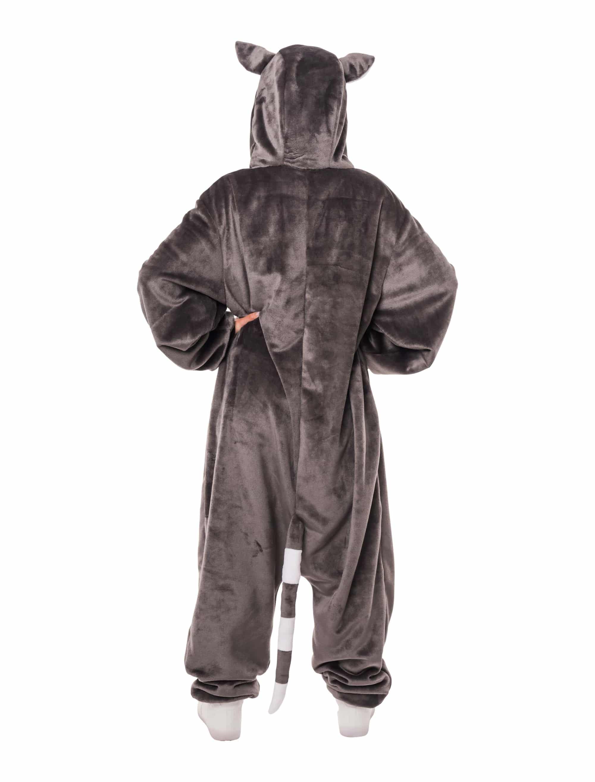 Overall Plüsch Waschbär Damen schwarz/weiß 34/36