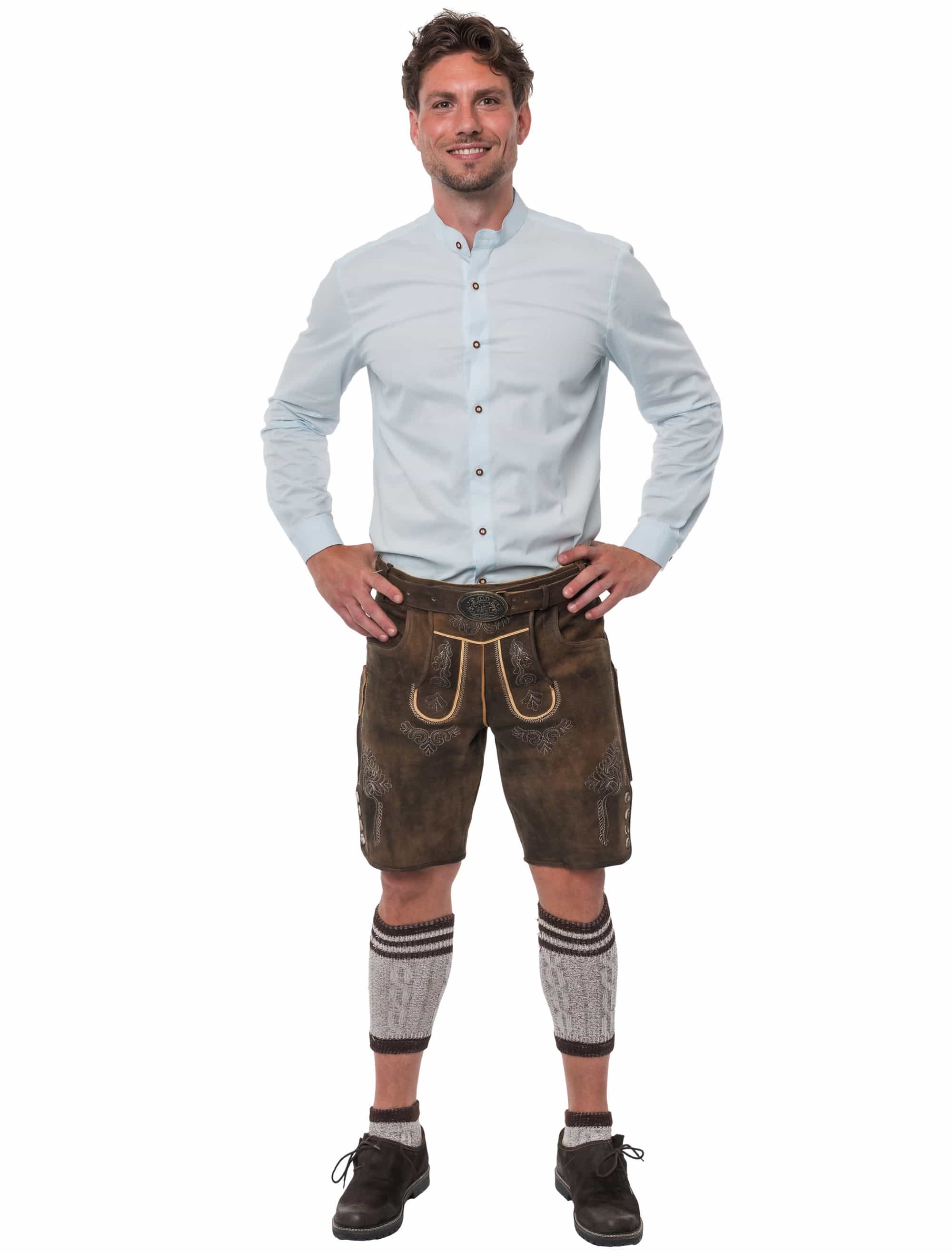 Lederhose Georg kurz Herren dunkelbraun 5XL