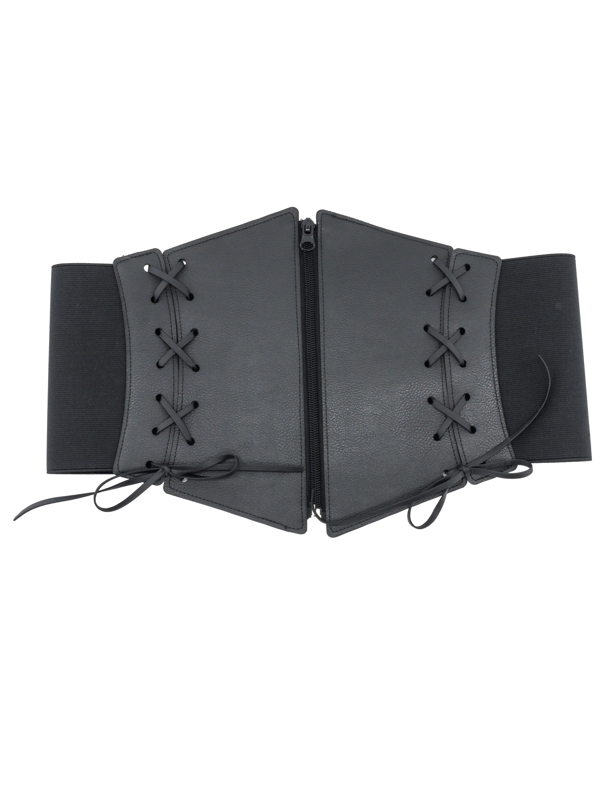 Corsage Reißverschluss Zipper schwarz L/XL