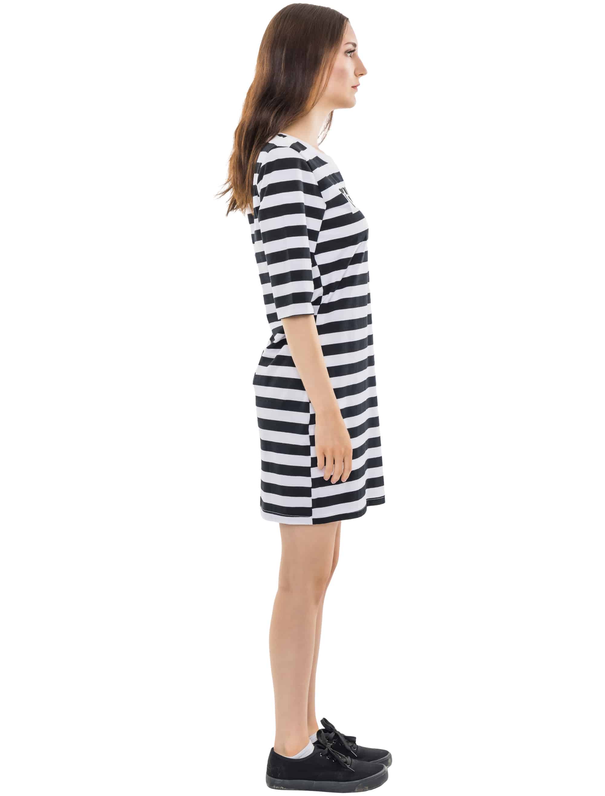 Kleid Gefangene Damen schwarz/weiß L-XL