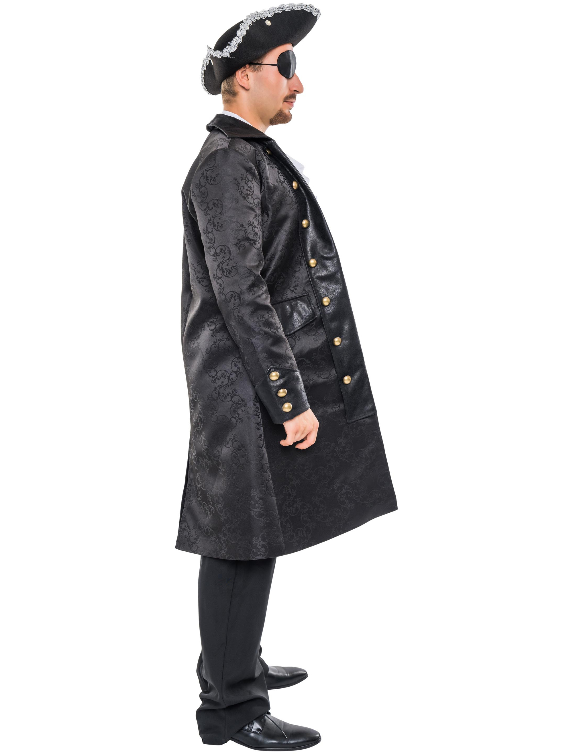 Mantel Pirat Herren schwarz S-M