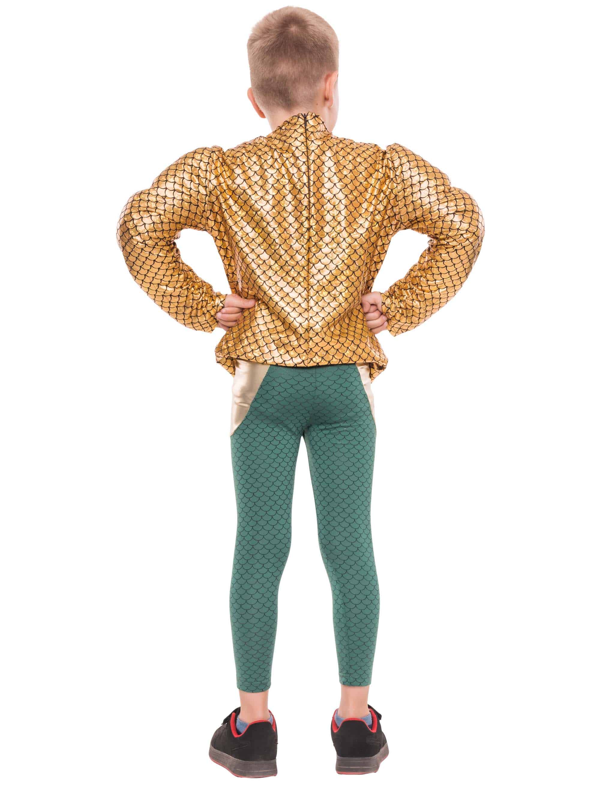 Muskelshirt Fischmuster Metallic Kinder gold one size