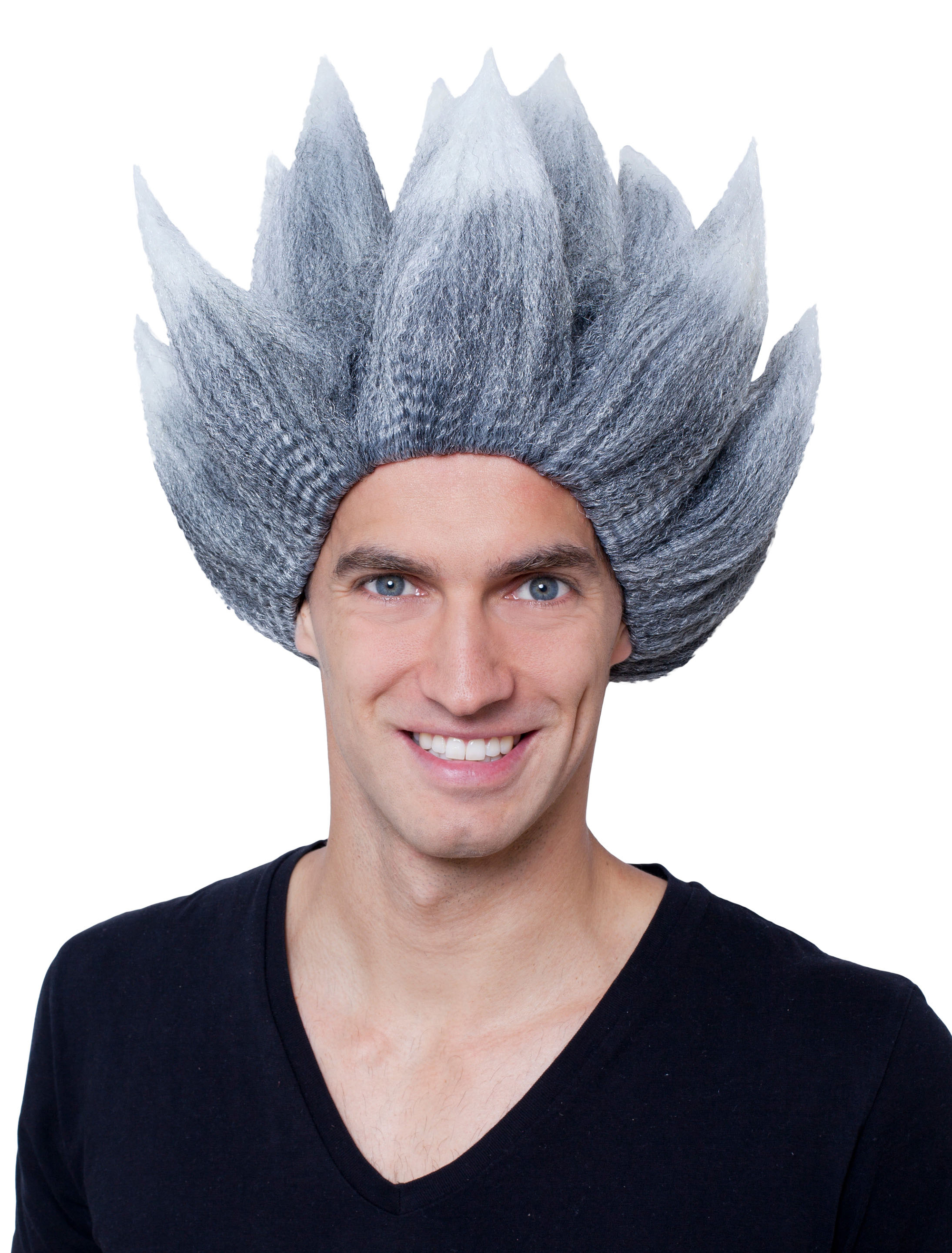 Perücke Anime Herren schwarz/weiß one size