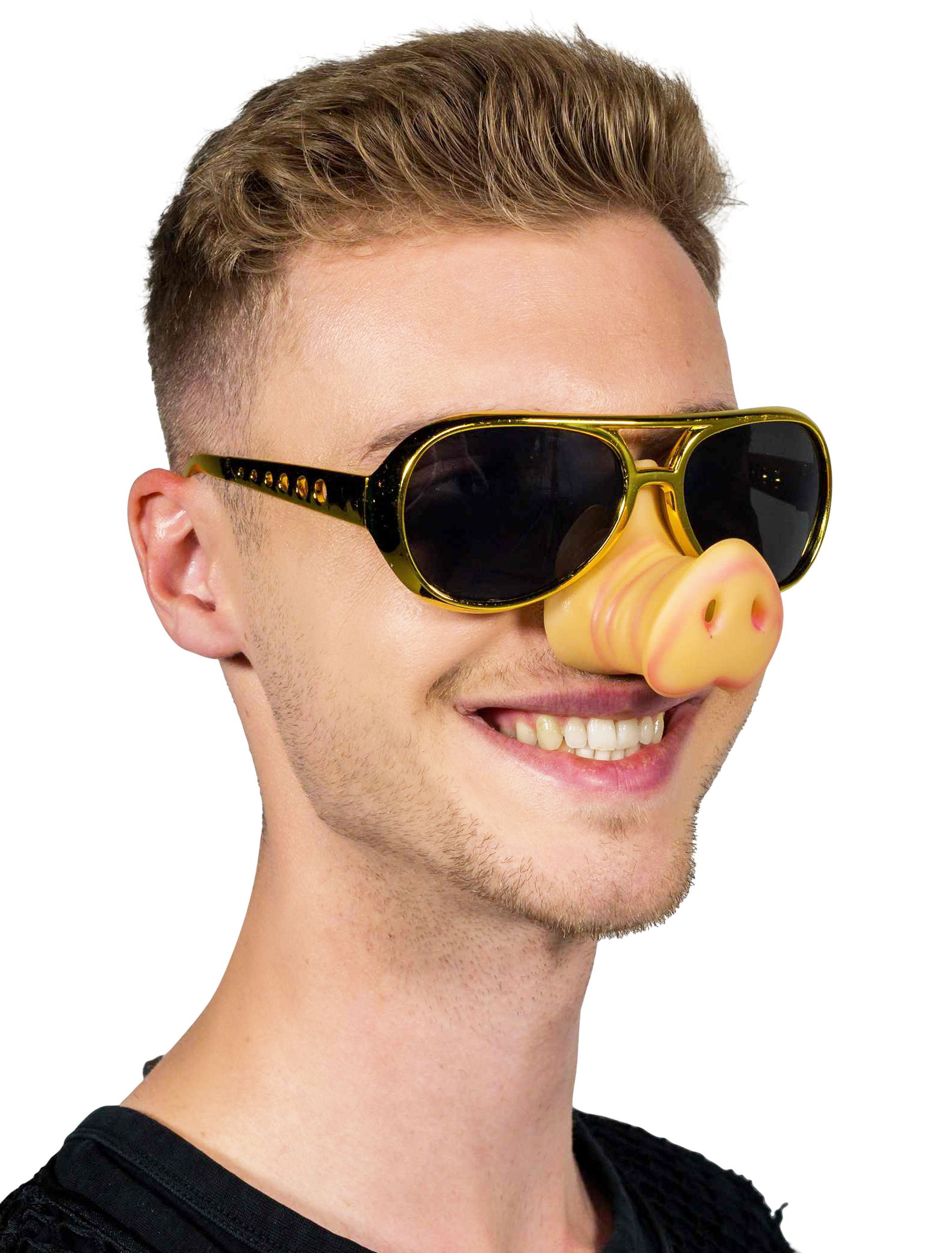 Brille Rockstar mit Nase gold
