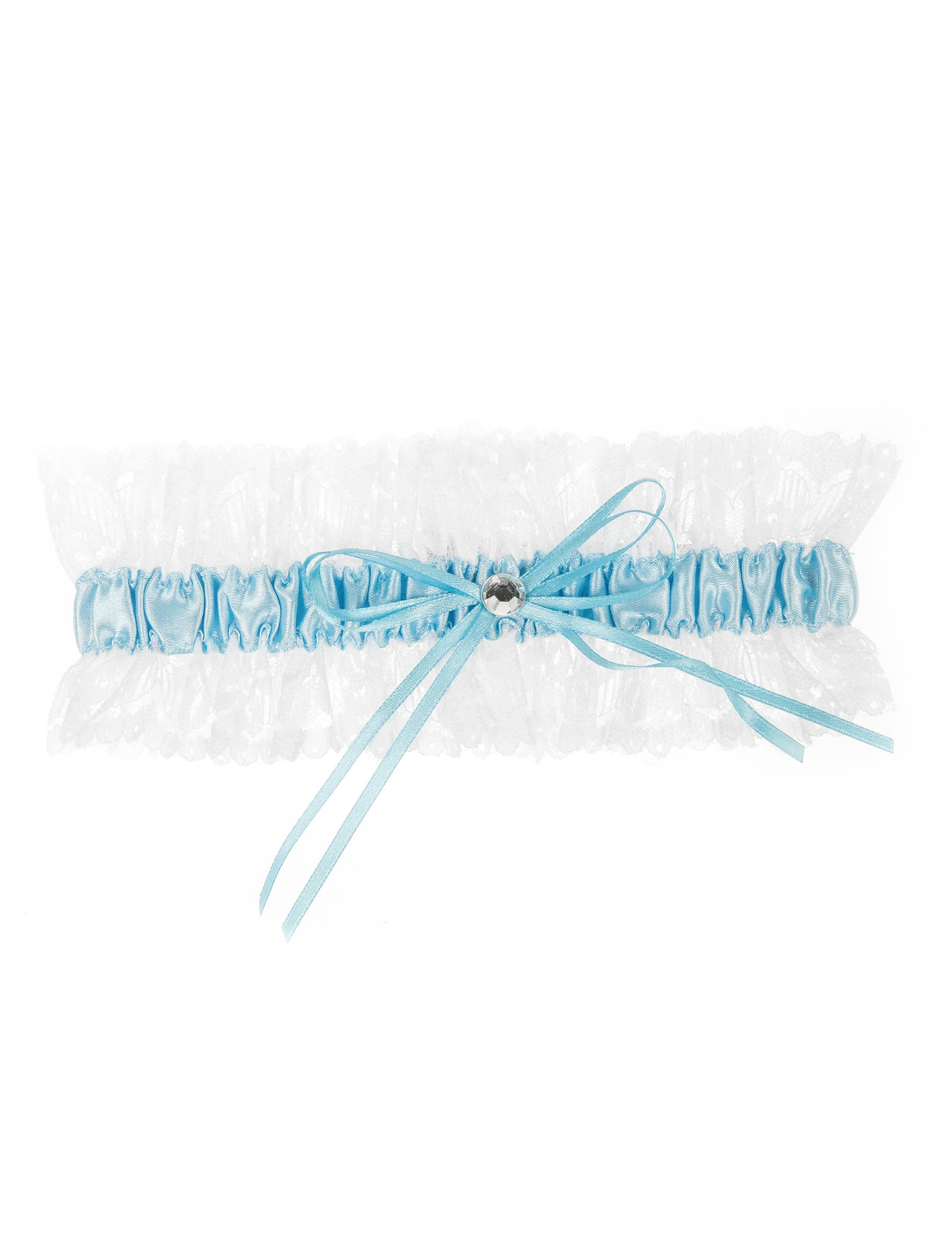 Strumpfband weiß/blau