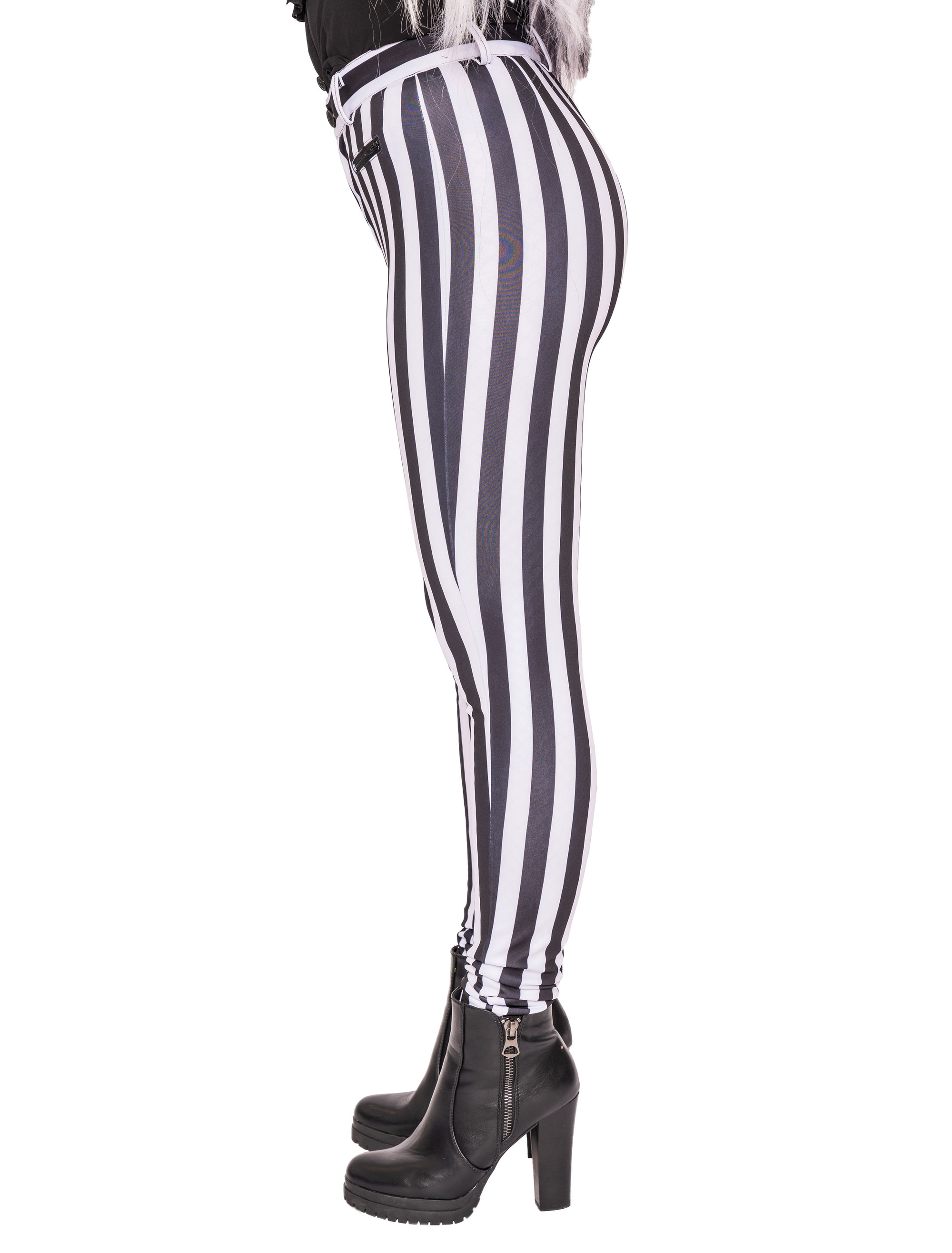 Hose gestreift Damen schwarz/weiß M