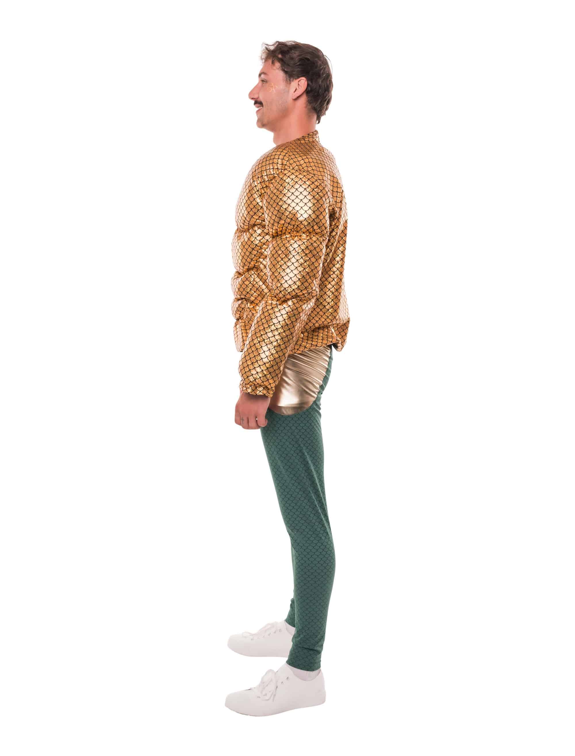 Muskelshirt Fischmuster Metallic Herren gold one size