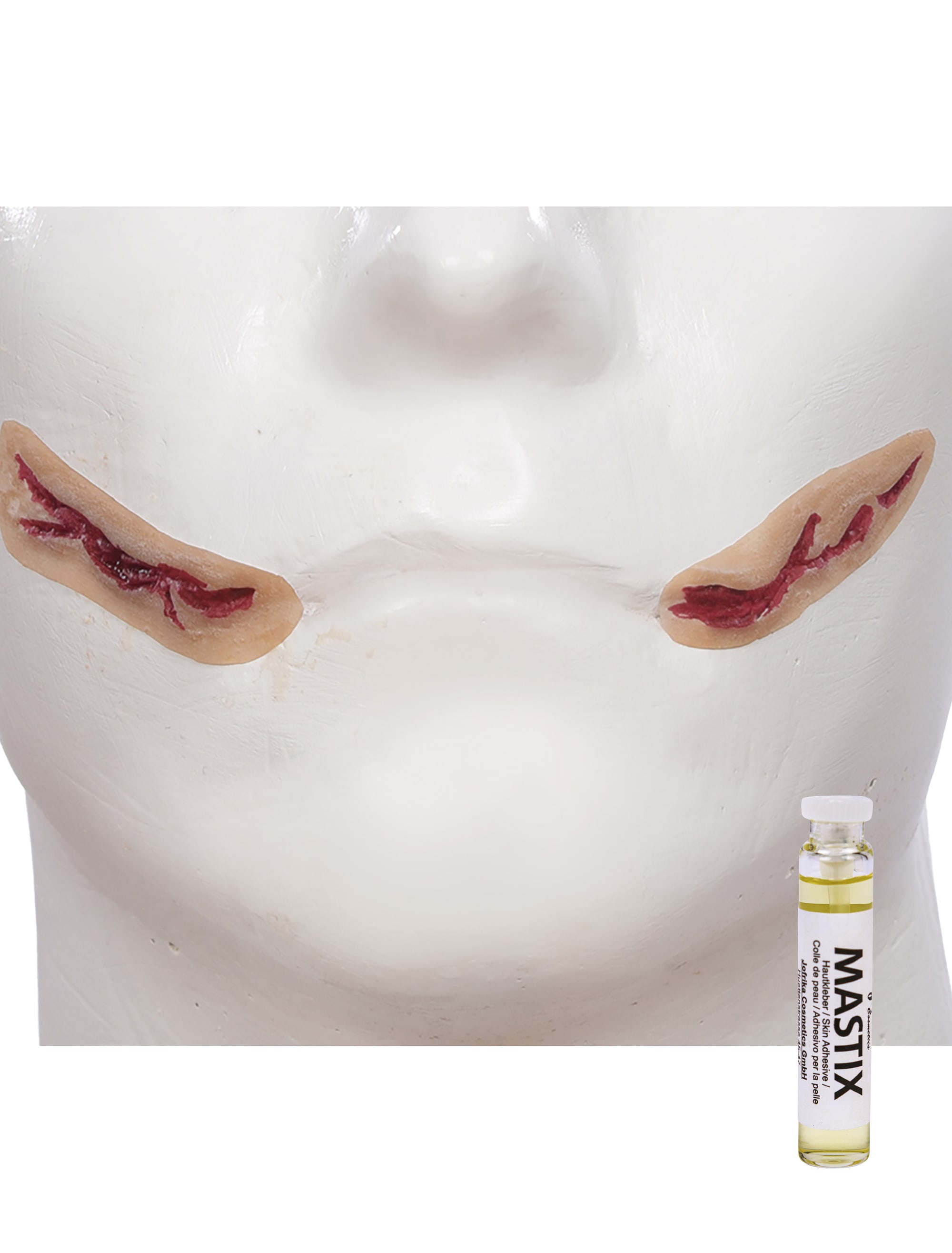 Latexwunde Chelsea-Grinsen beige/rot