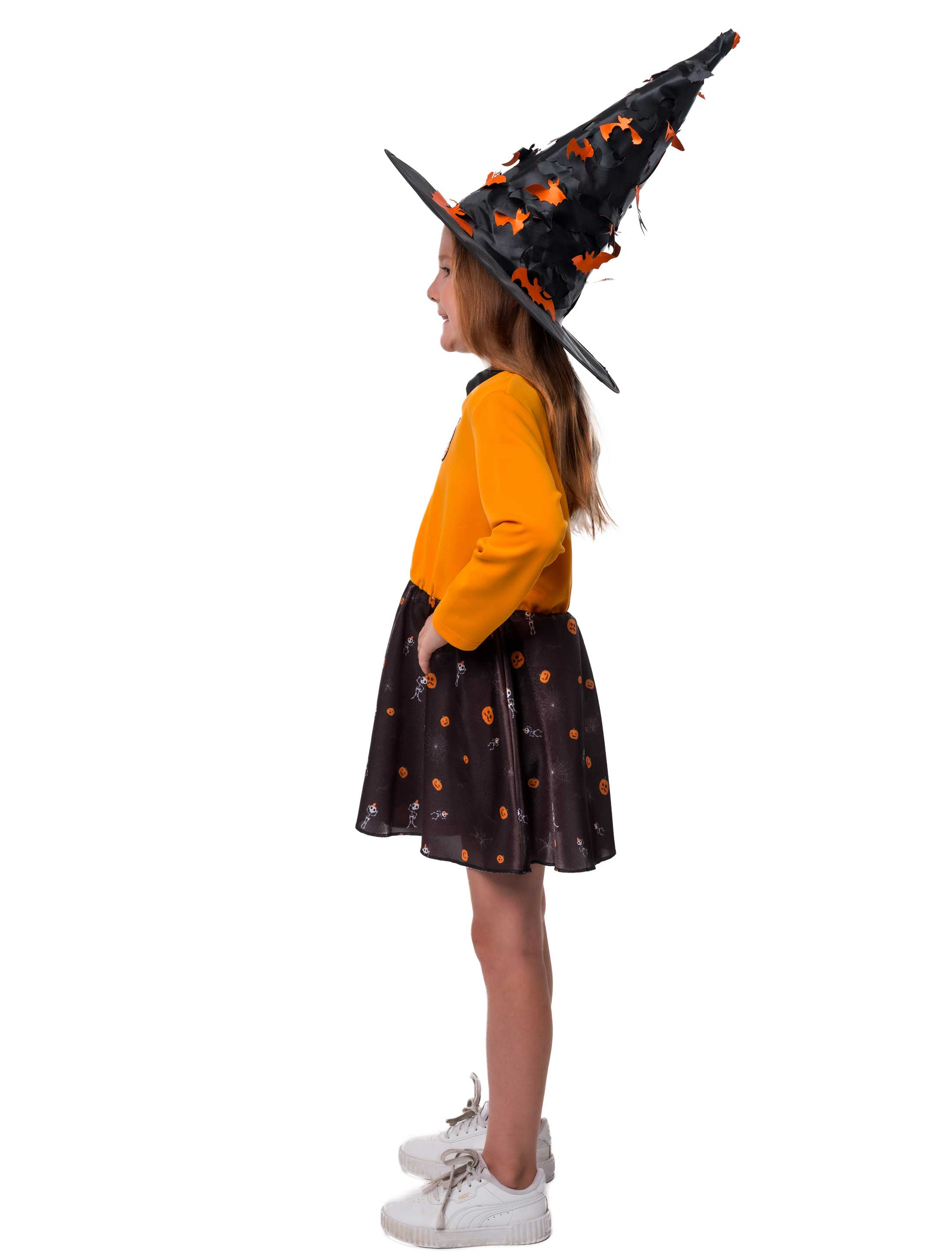 Kleid Kürbis Kinder orange/schwarz 104/116