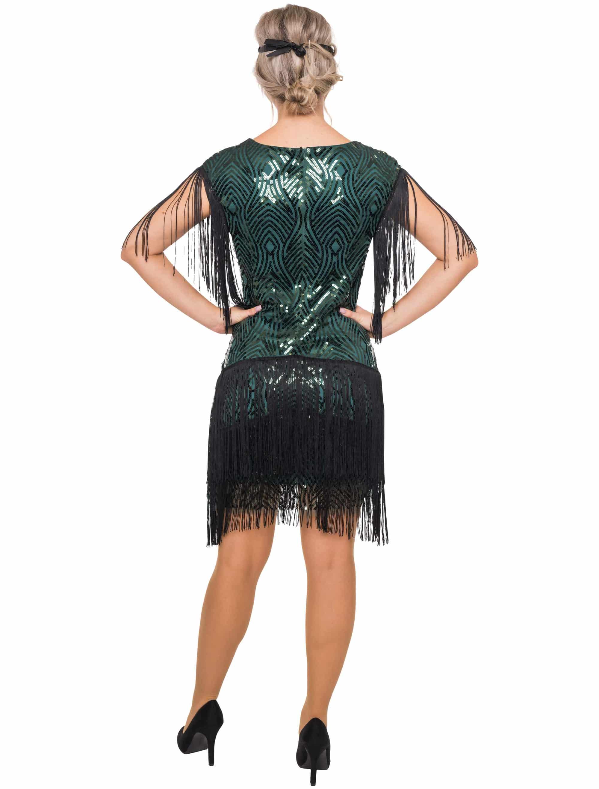 Kleid Gatsby Damen grün/schwarz S