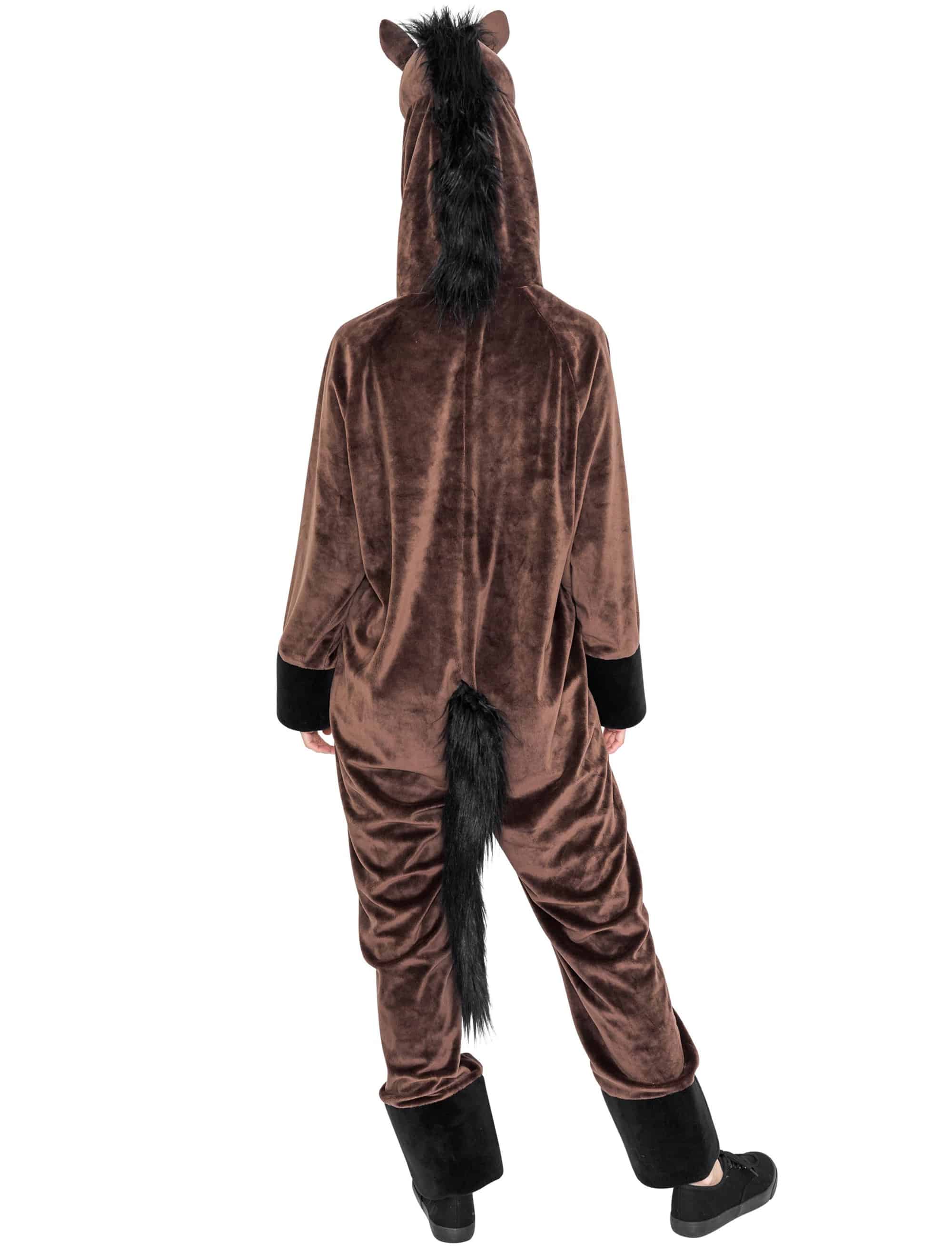 Overall Pferd Plüsch Damen dunkelbraun 40-42