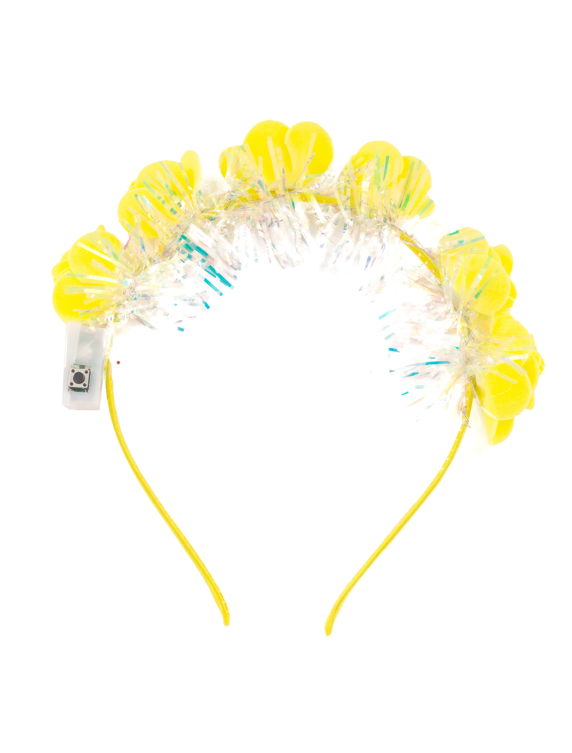 Haarreif Rosen und Lametta mit LED gelb